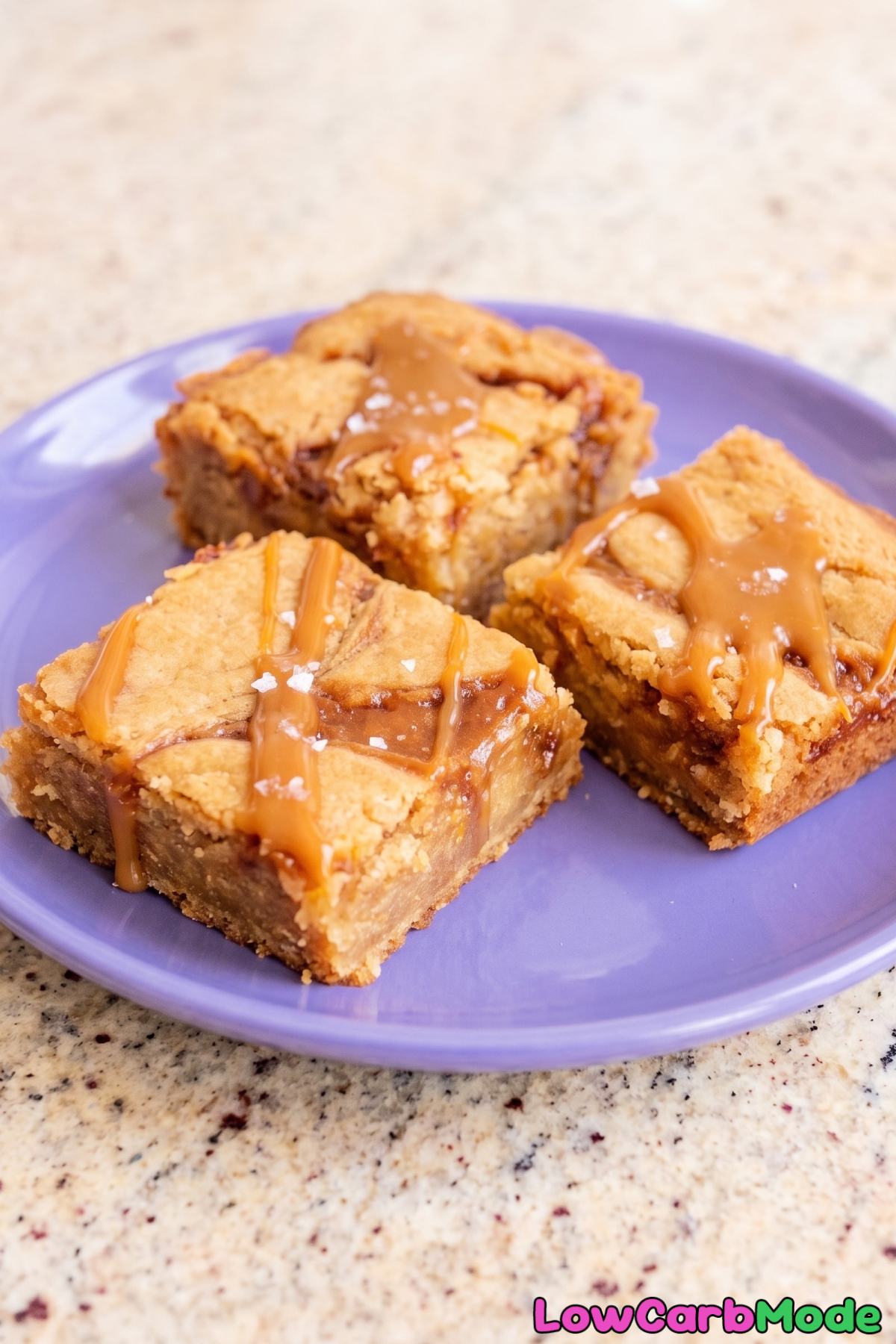 Bite of a keto miso caramel blondie