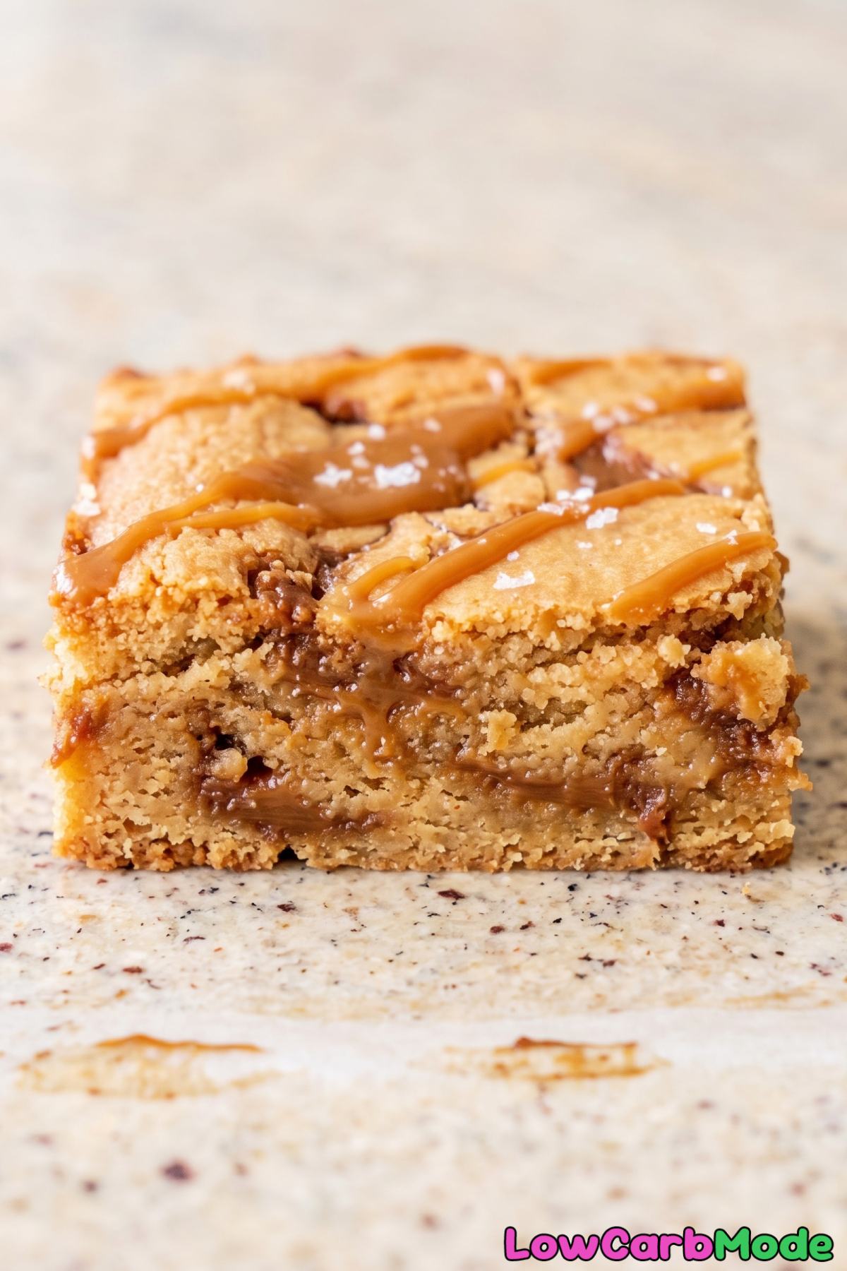 Glazed keto miso caramel blondies