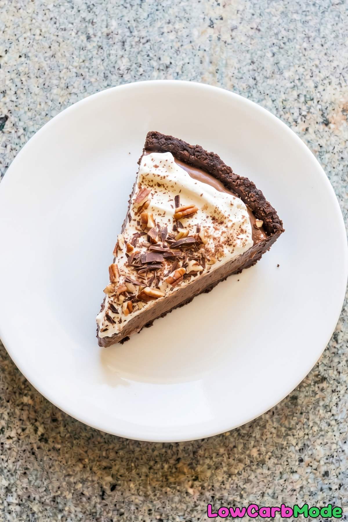 Velvety keto Mississippi mud pie serving