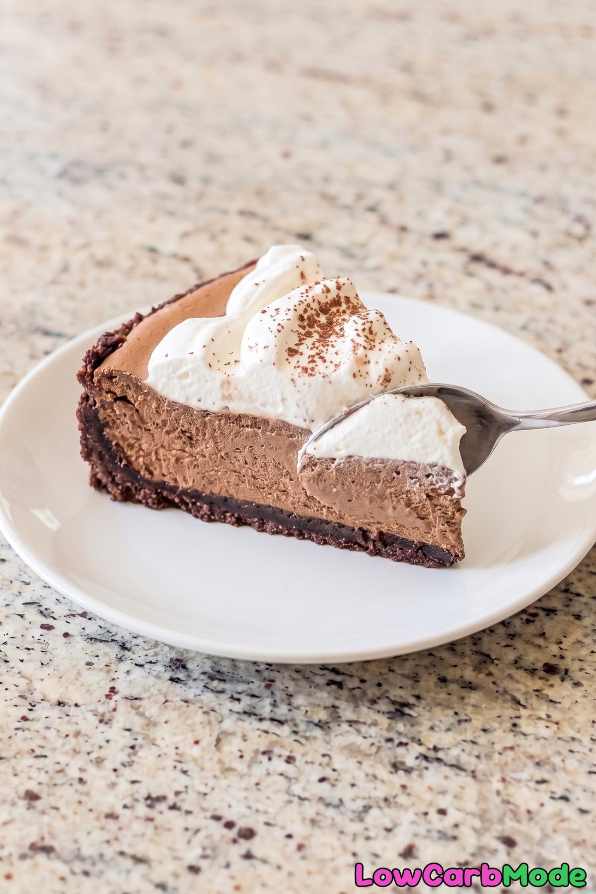 Creamy keto mocha cloud cheesecake