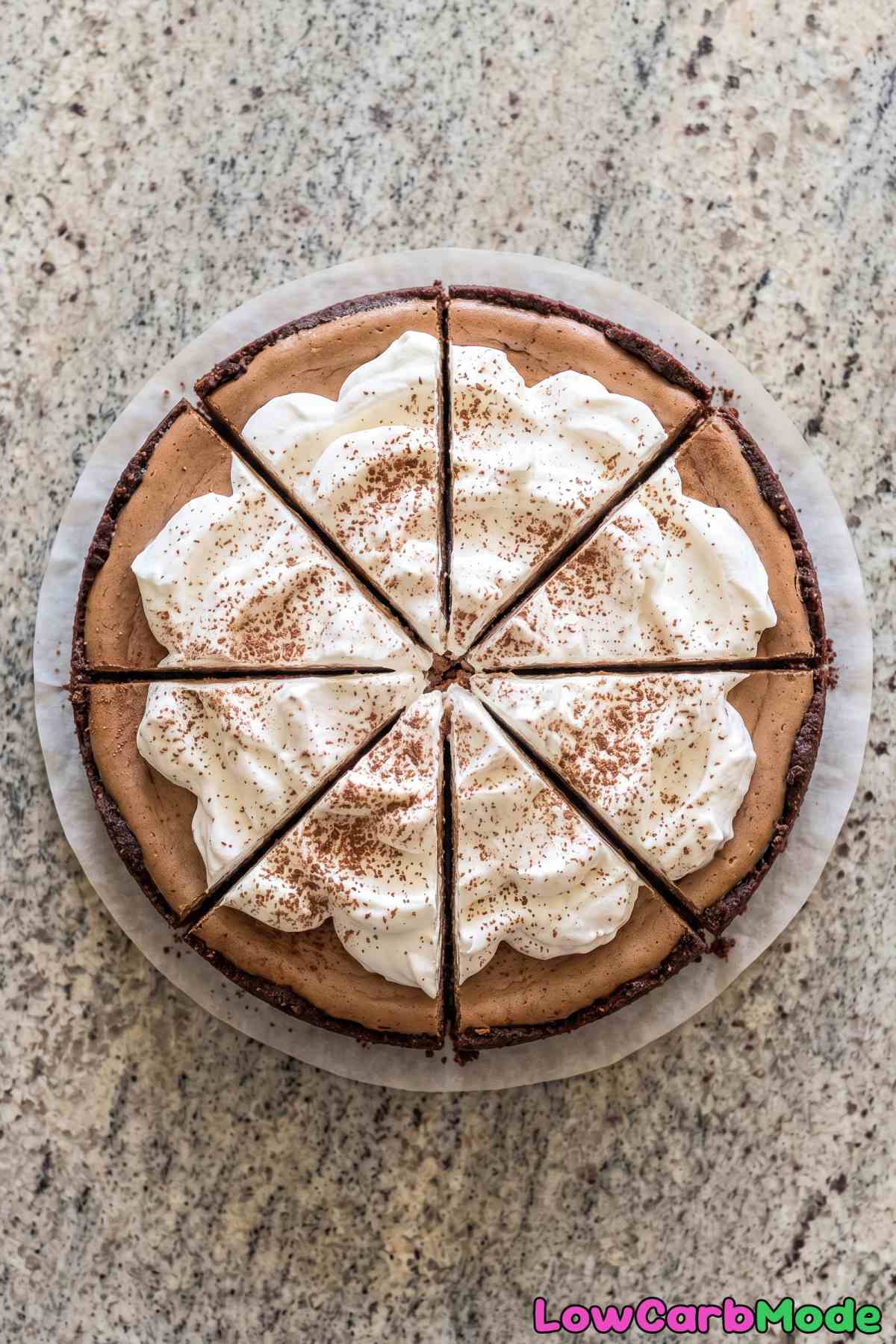 Sweet keto mocha cloud cheesecake