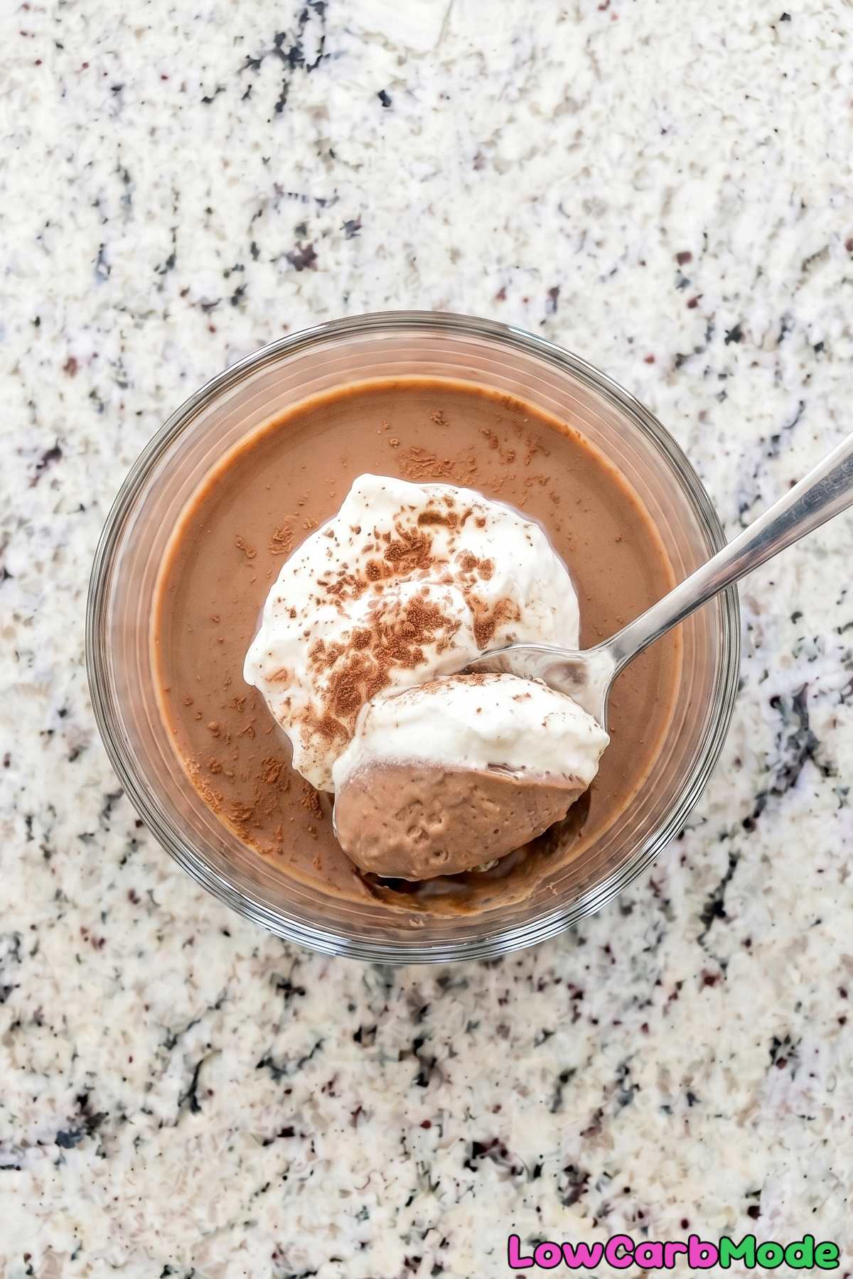 Rich keto mocha panna cotta closeup