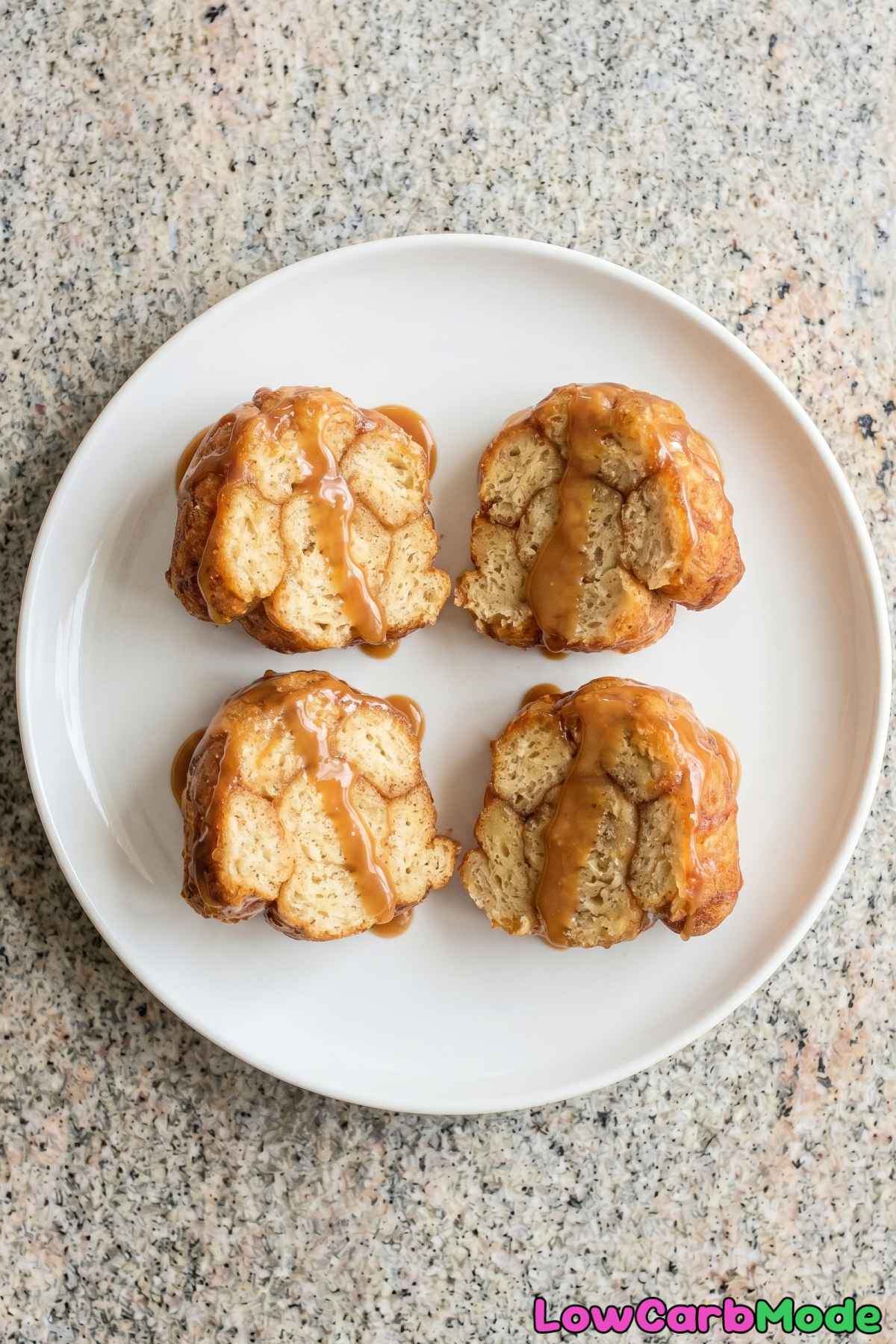 gooey keto monkey bread pieces