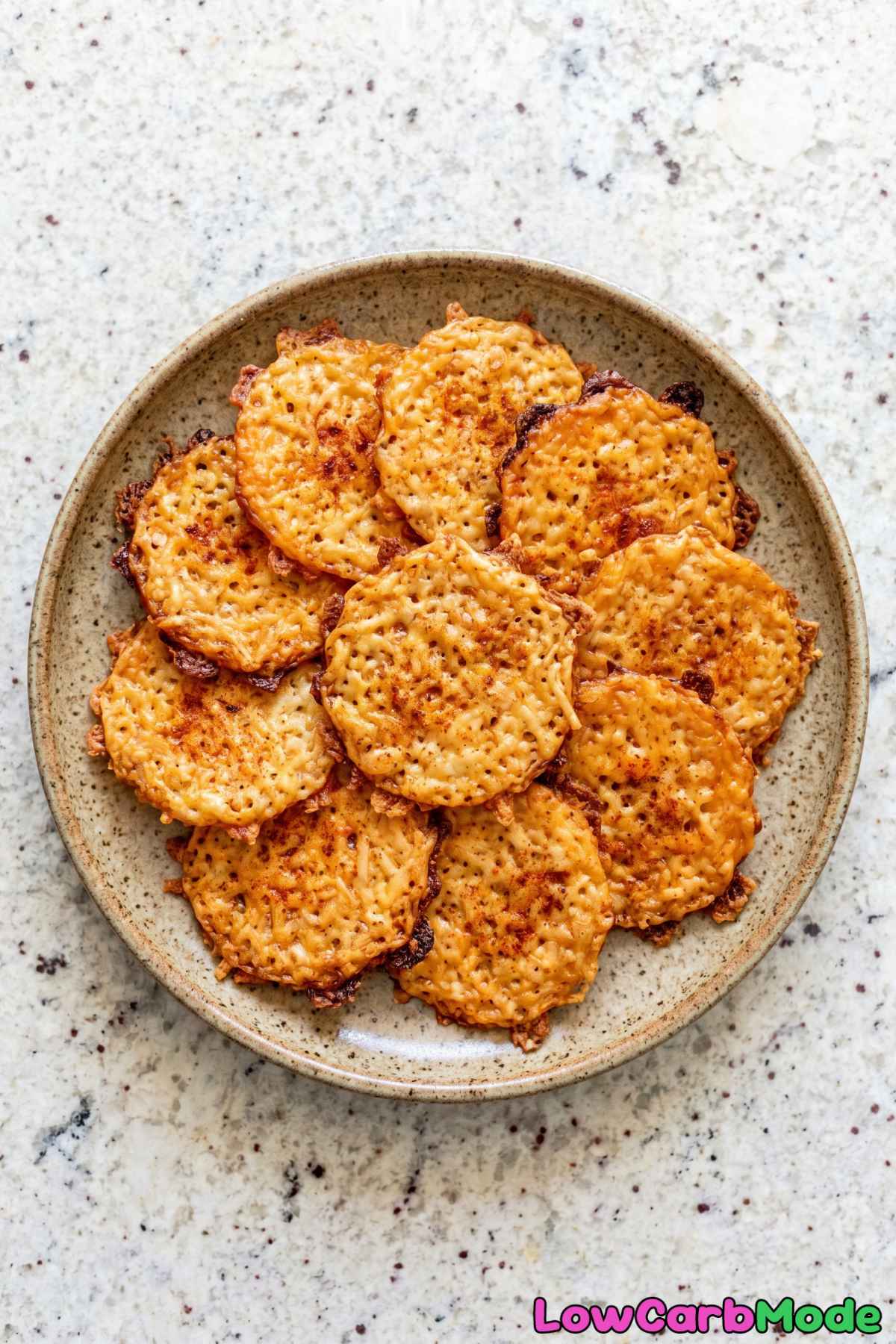 Perfect golden keto nacho cheese crisps