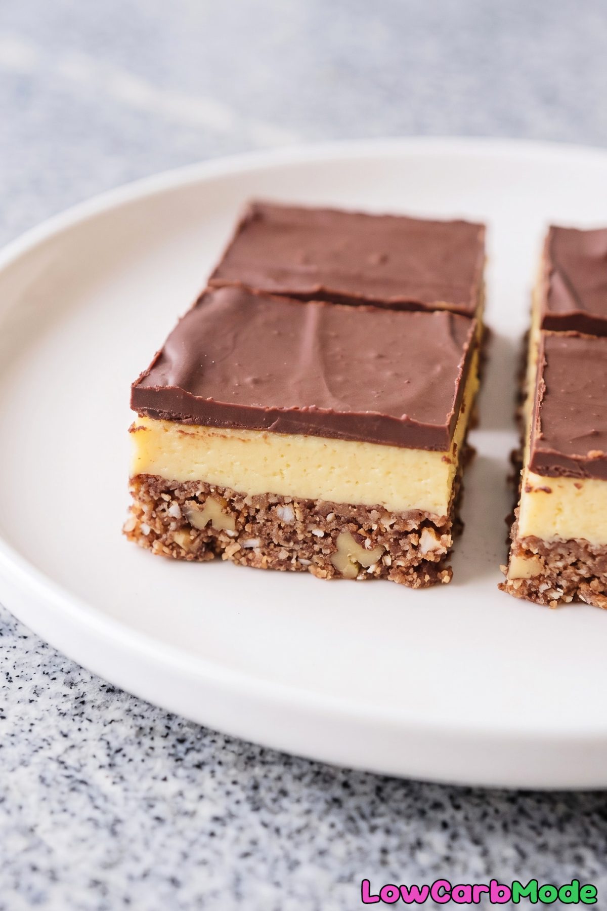 rich keto nanaimo bars layered dessert