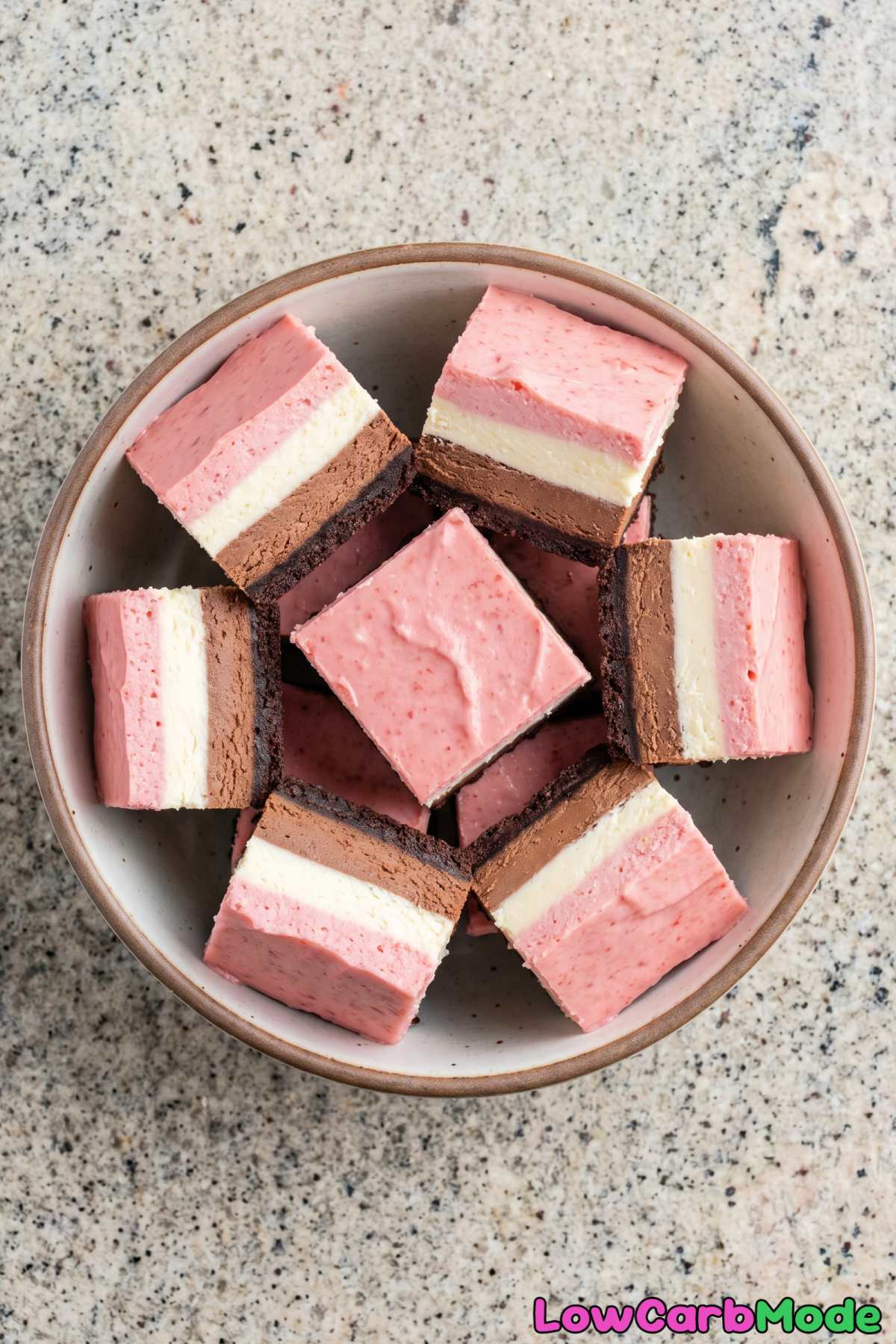 homemade keto neapolitan cheesecake