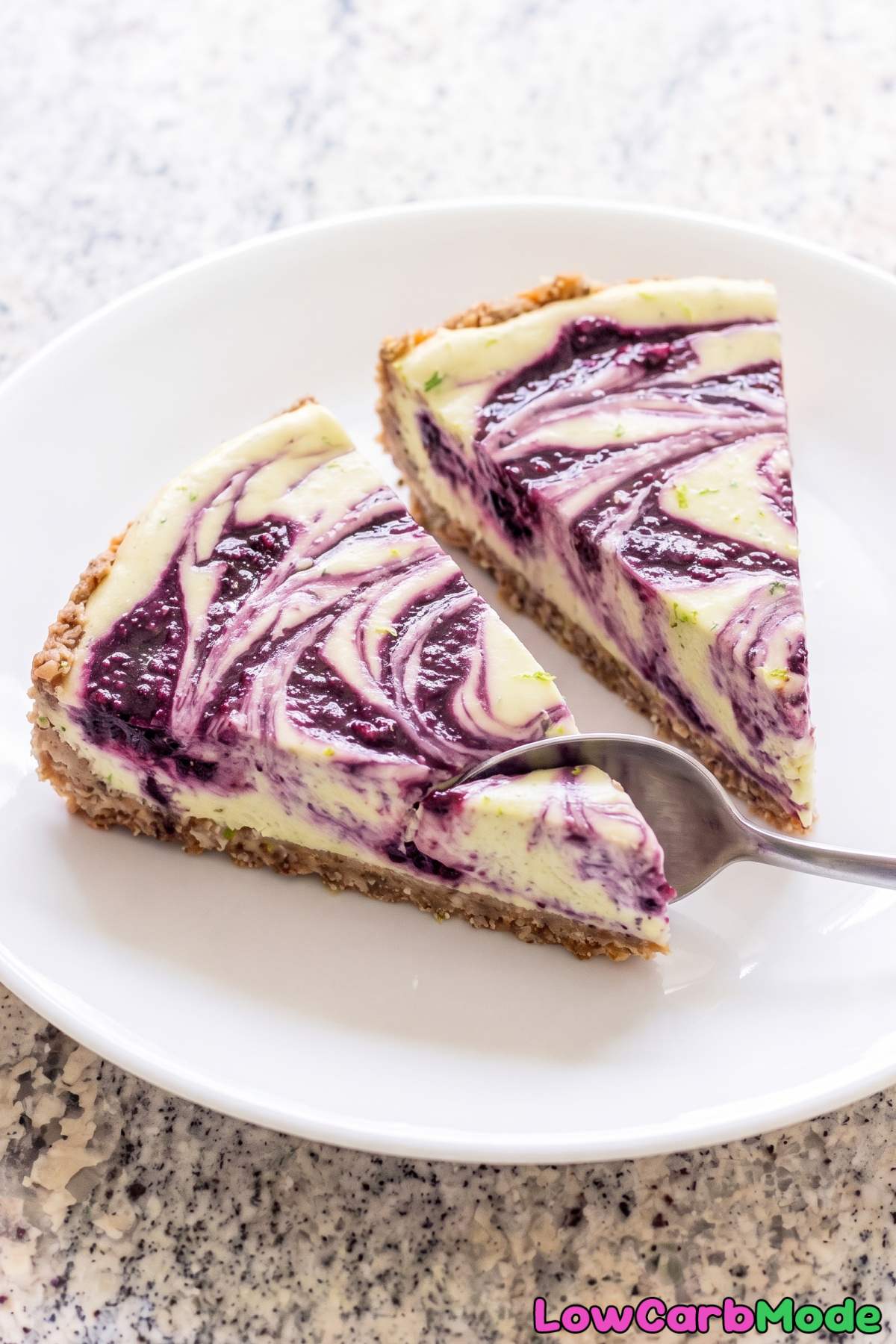 Creamy blackberry lime keto cheesecake