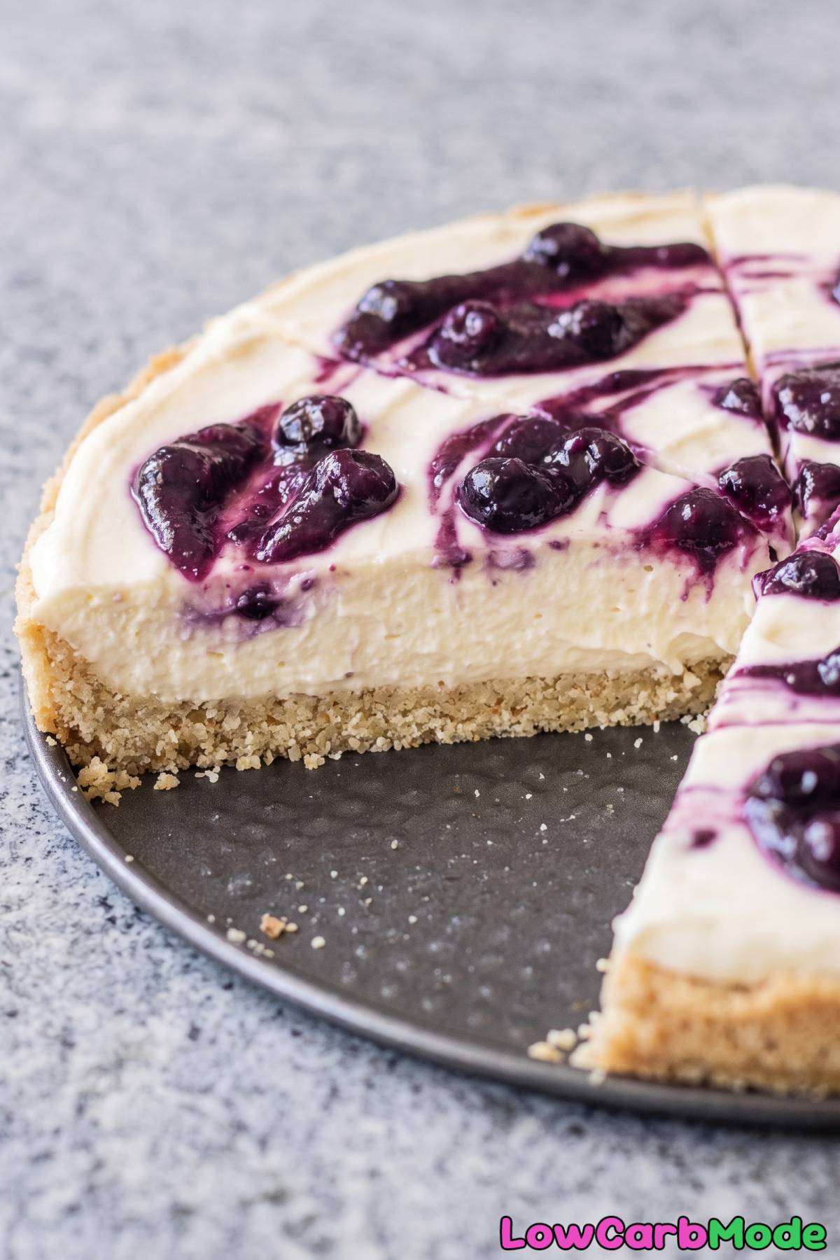Sweet keto blueberry lemon cheesecake
