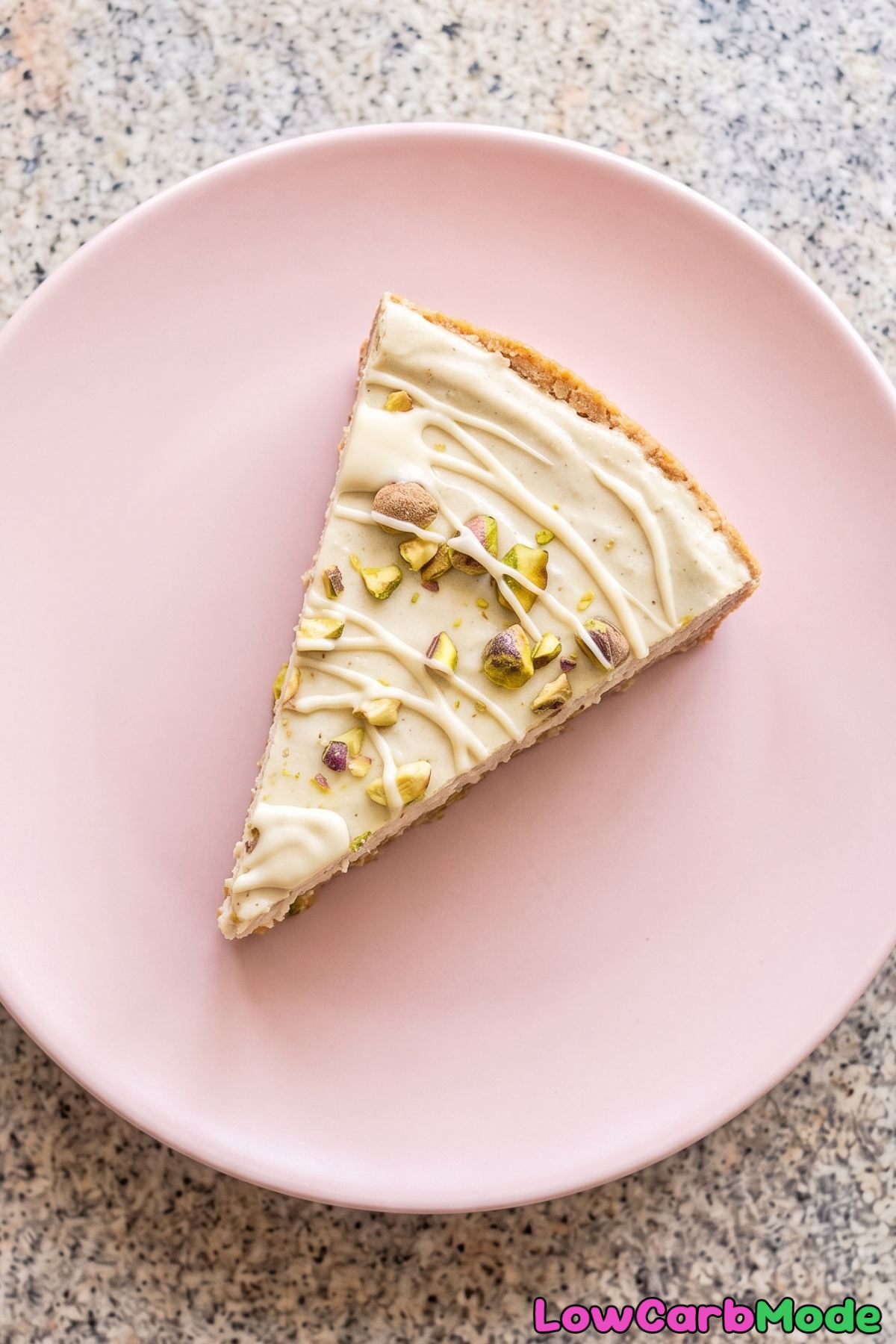 Decadent keto pistachio cardamom cheesecake