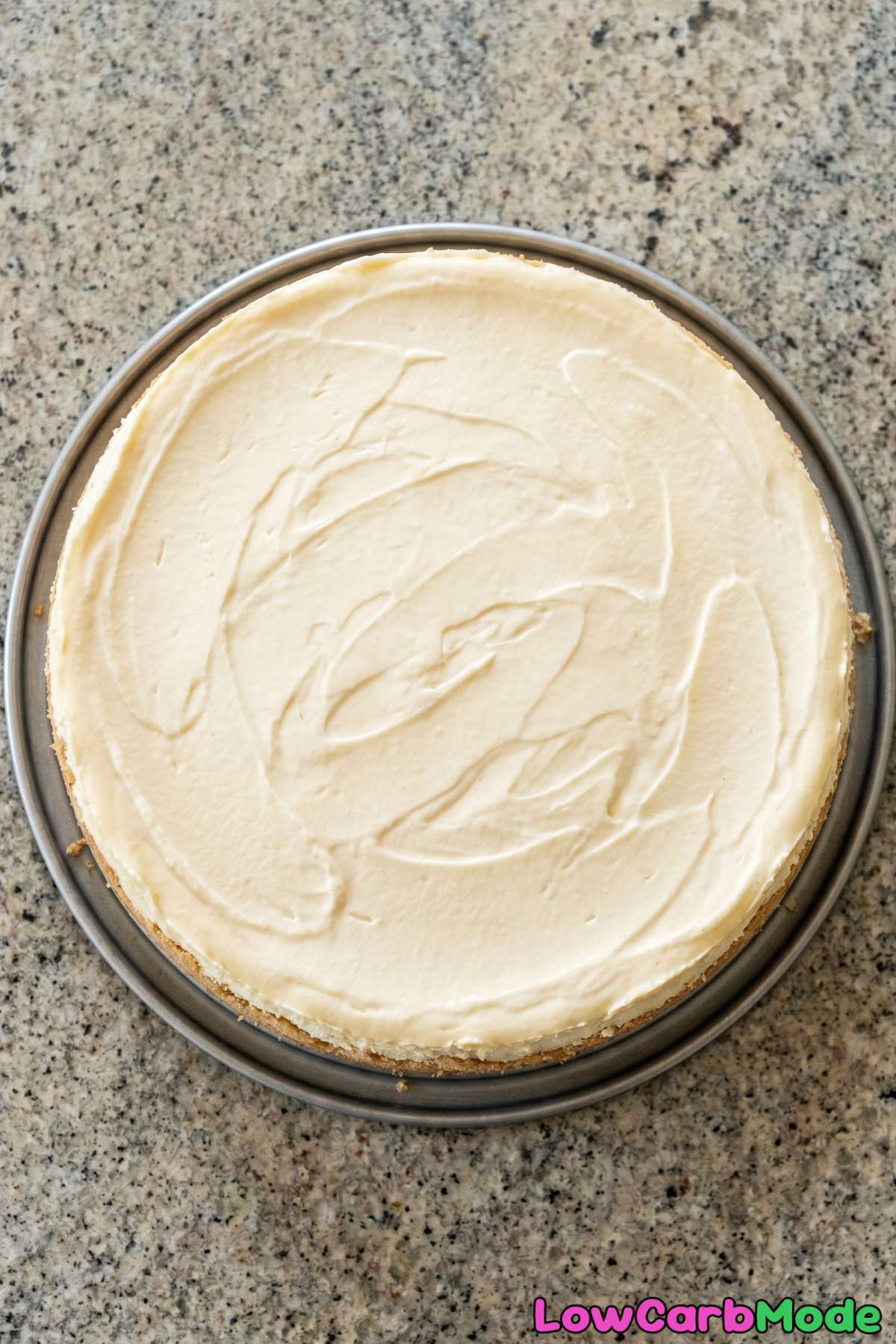 Smooth keto no-bake cheesecake portion
