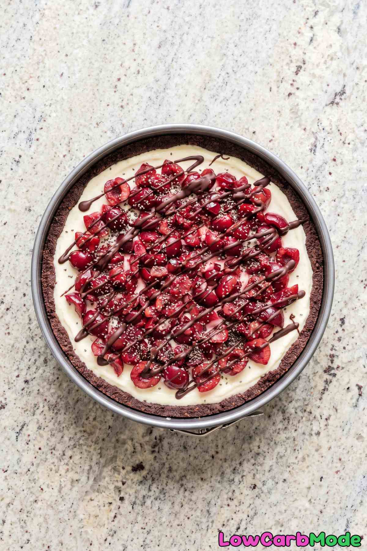 Rich keto cherry cheesecake, no bake