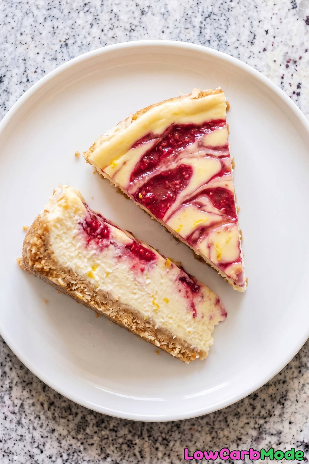 Creamy lemon raspberry cloud cheesecake