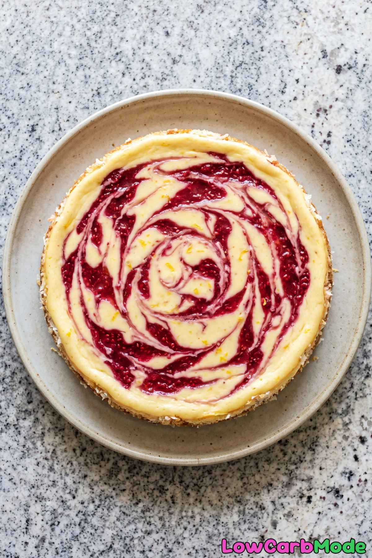 Light keto raspberry lemon cheesecake