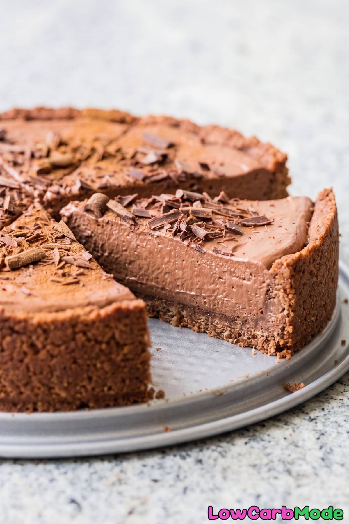 Keto Mexican chocolate cheesecake slice