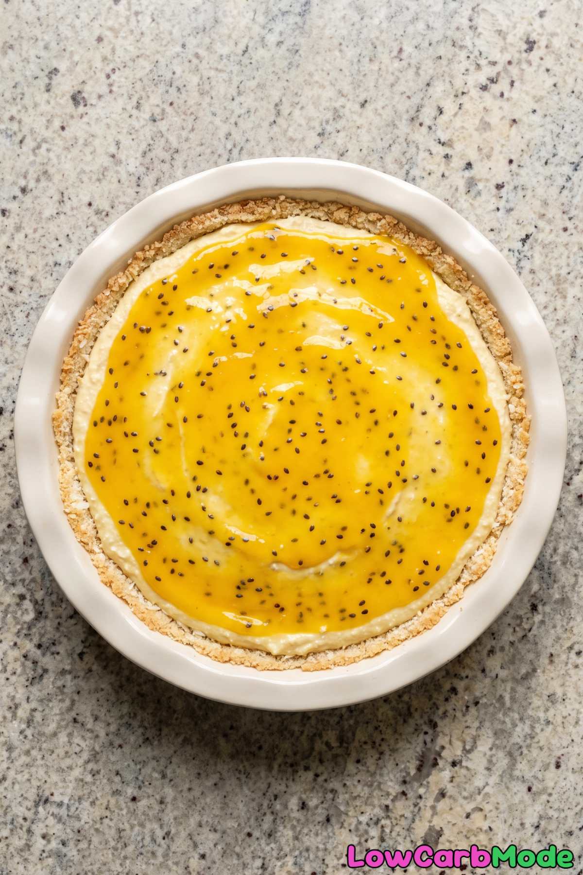 Sugar-free passion fruit cheesecake