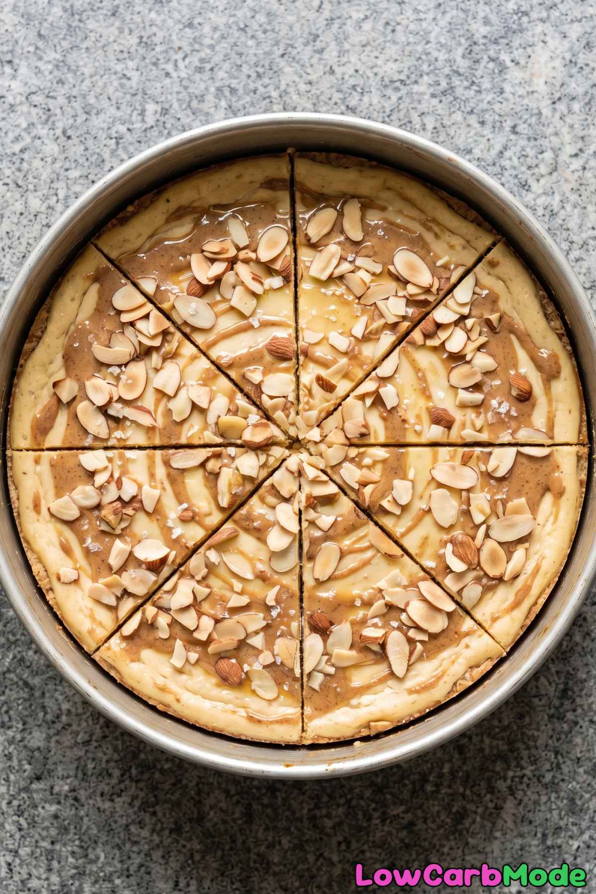 Rich almond butter cheesecake slice