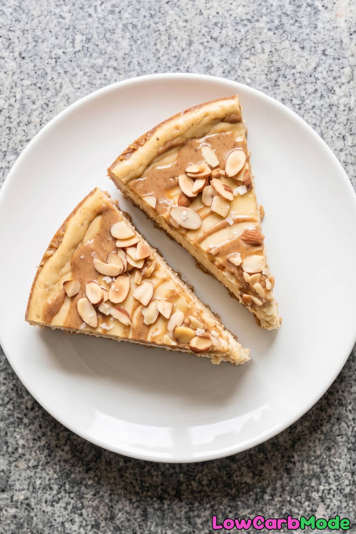 Keto cheesecake with salted almond butter