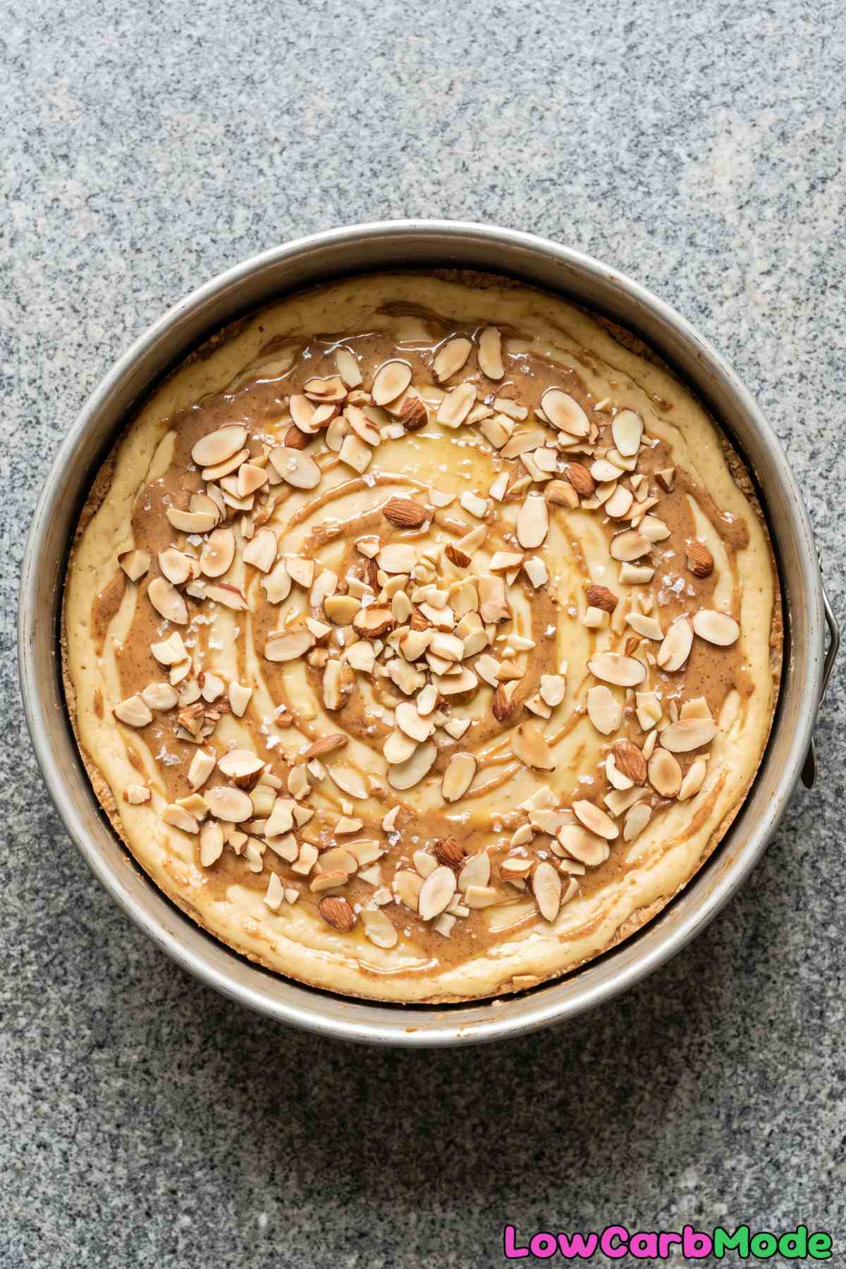 Homemade almond butter cheesecake