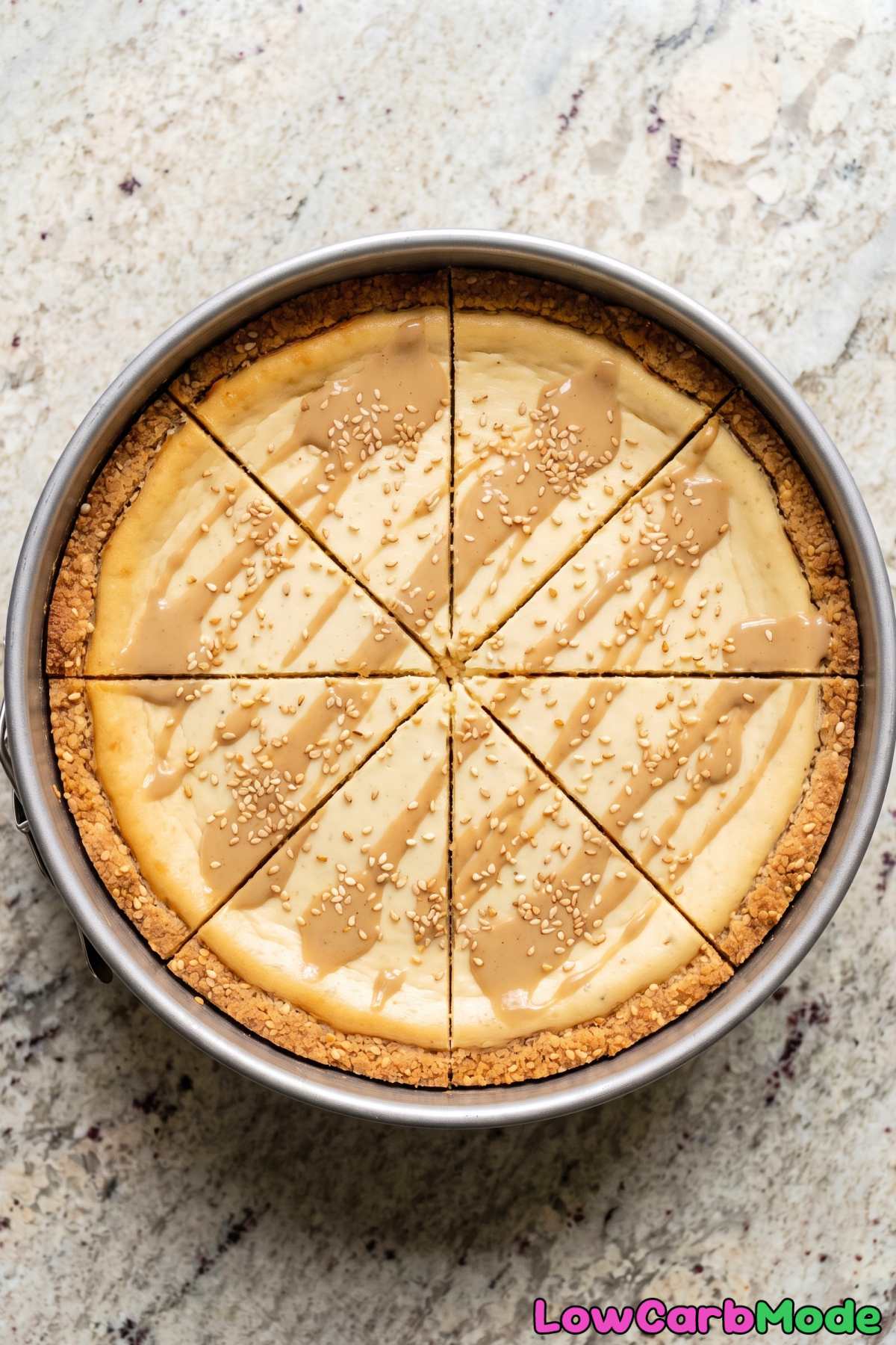 Sweet toasted sesame cheesecake