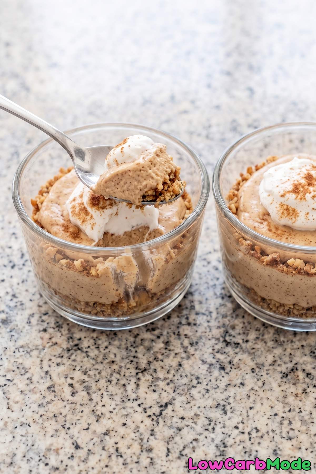Keto chai cheesecake dessert cups