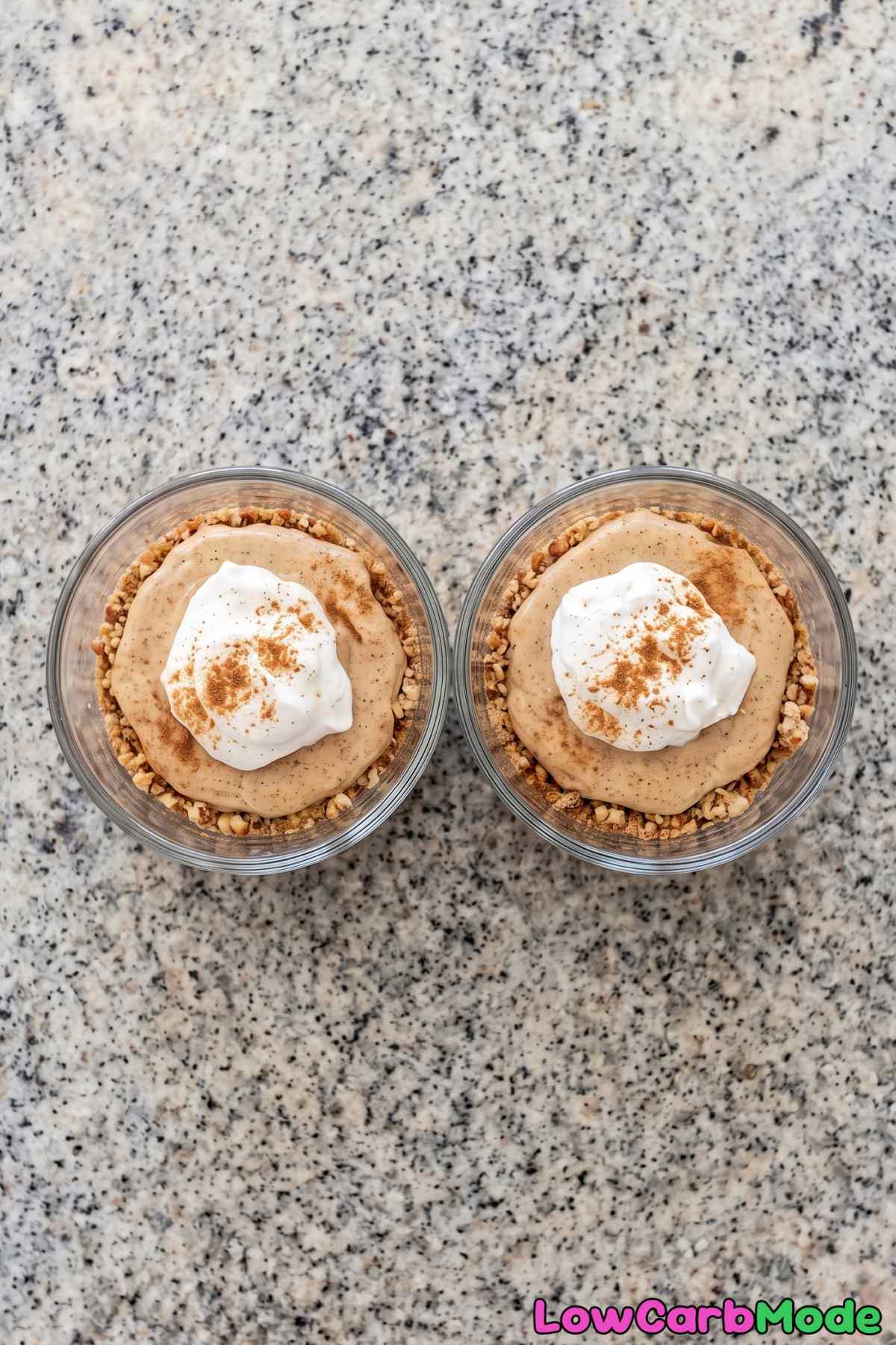 Chai spiced keto cheesecake cups