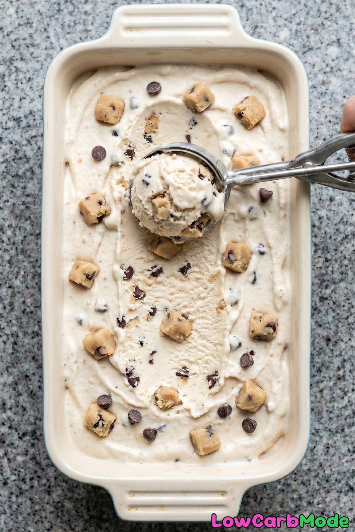 Luscious keto no-churn cookie dough ice cream
