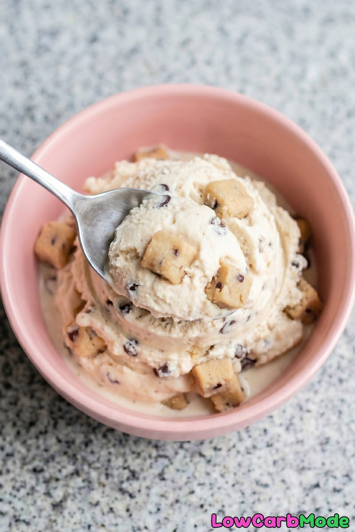 Decadent keto no-churn cookie dough ice cream