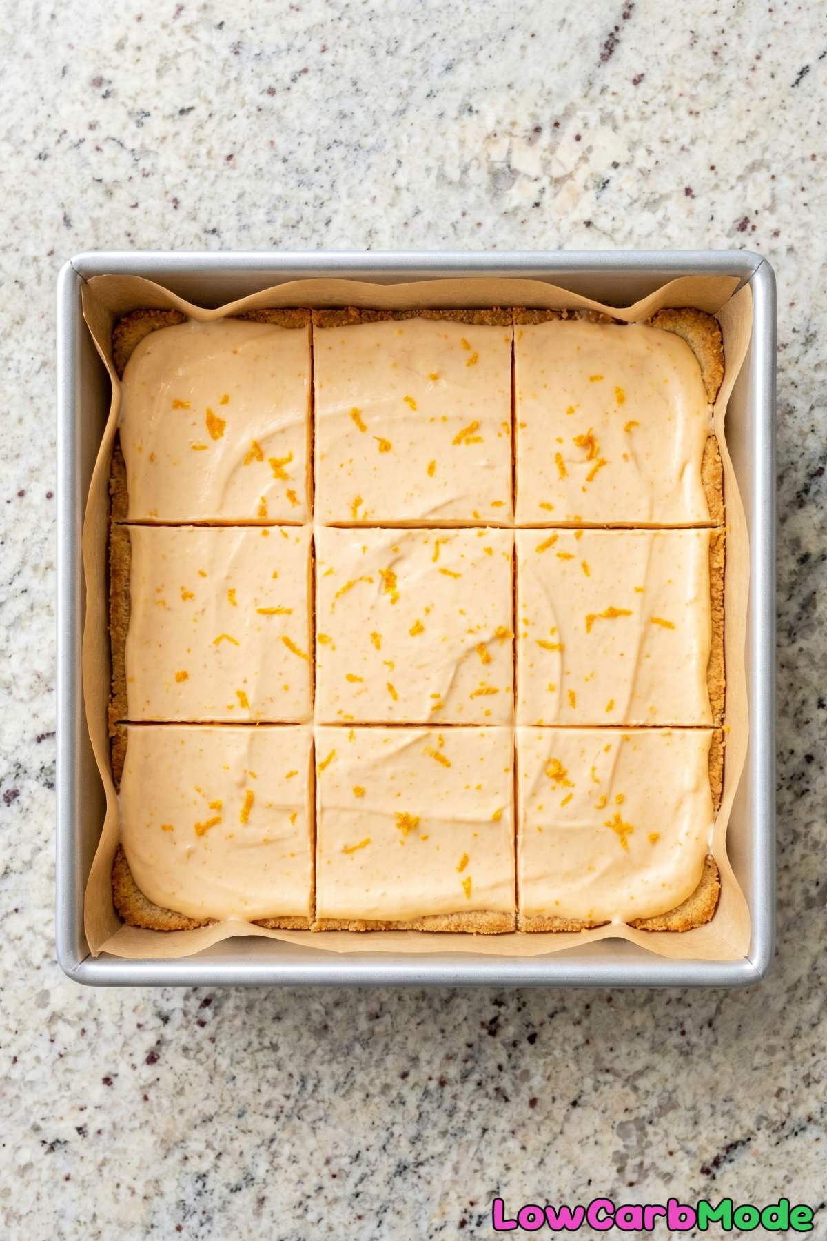 Smooth keto orange creamsicle bars stacked