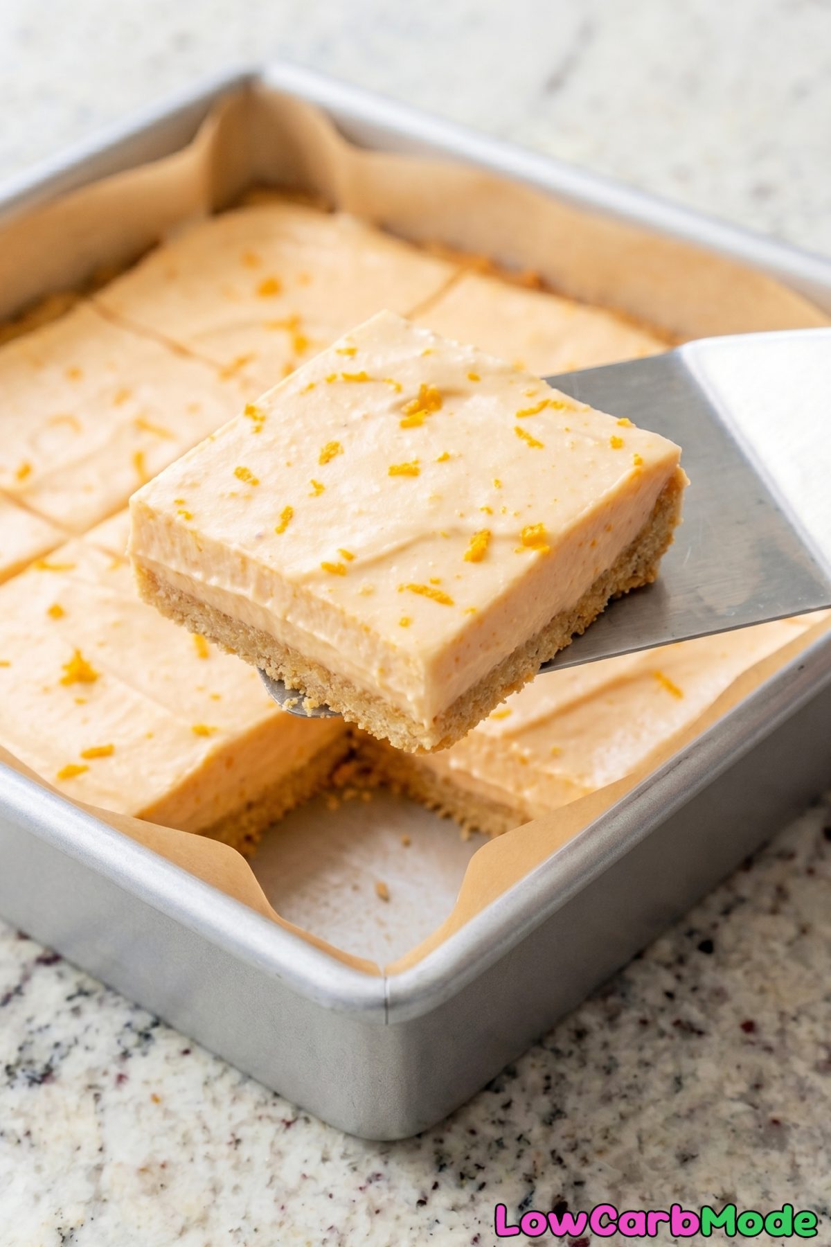 Dreamy keto orange creamsicle bars plated