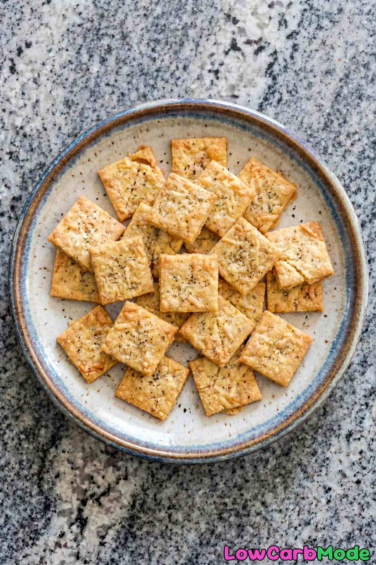 Irresistible keto parmesan garlic crackers