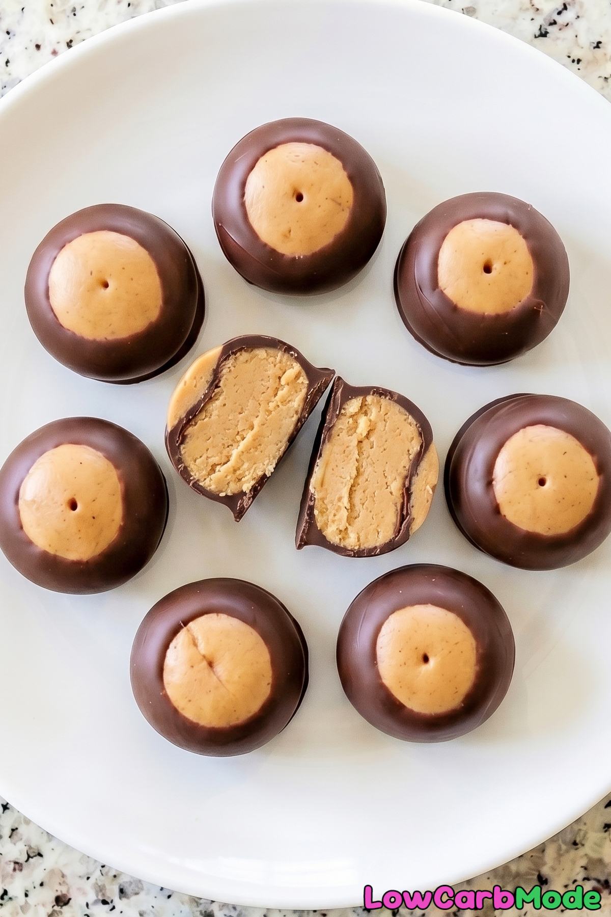 Homemade keto peanut butter buckeyes