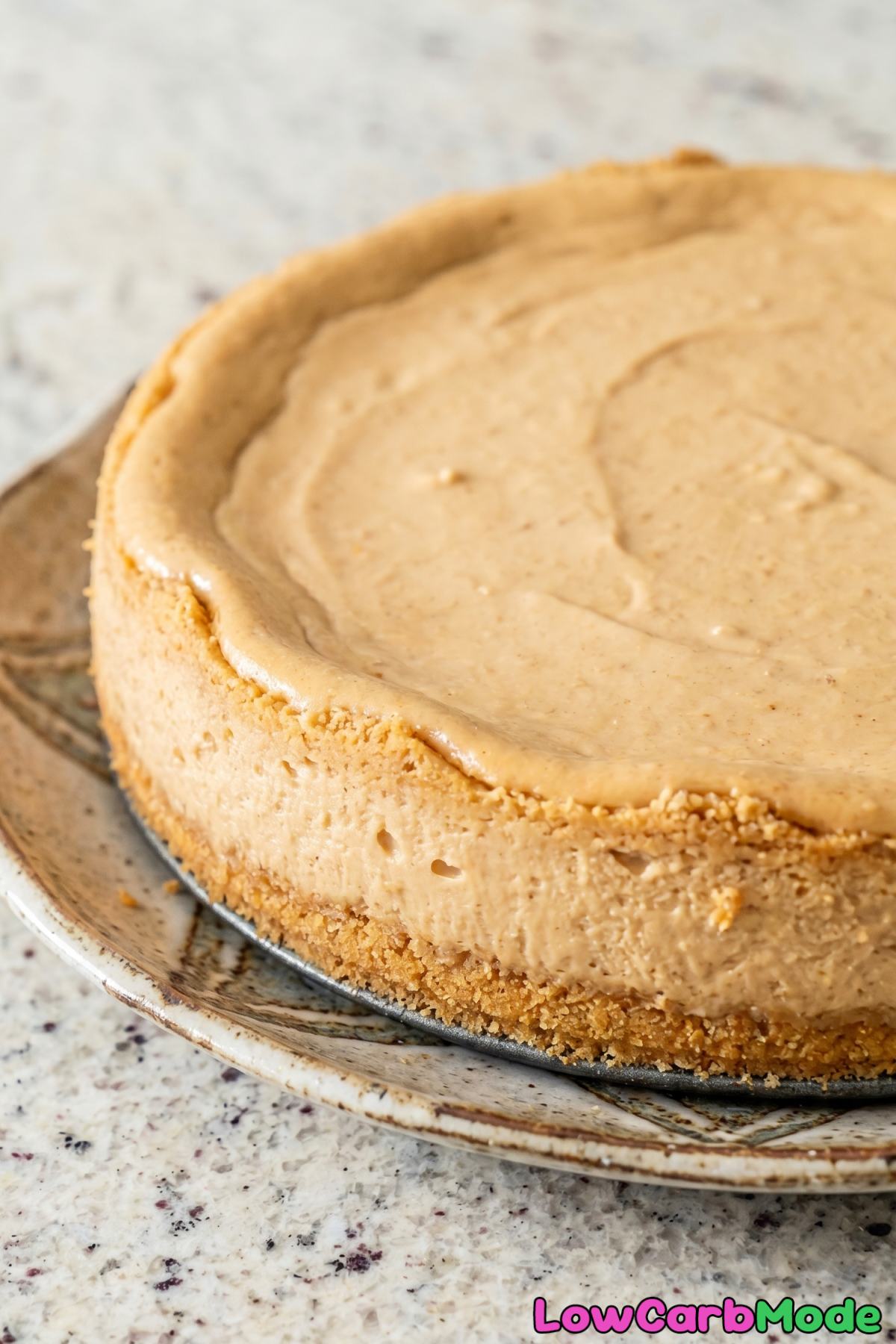 Indulgent keto peanut butter cheesecake