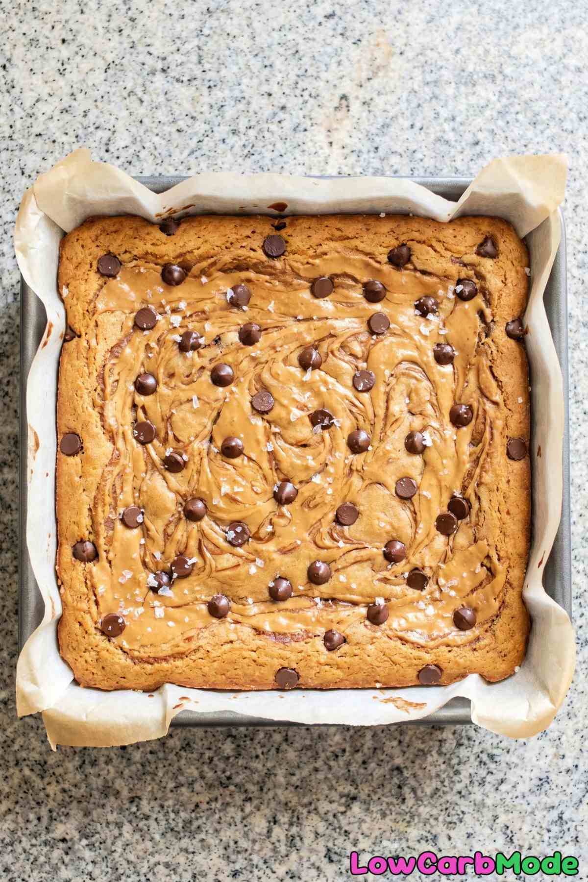 easy peanut butter cup keto blondies
