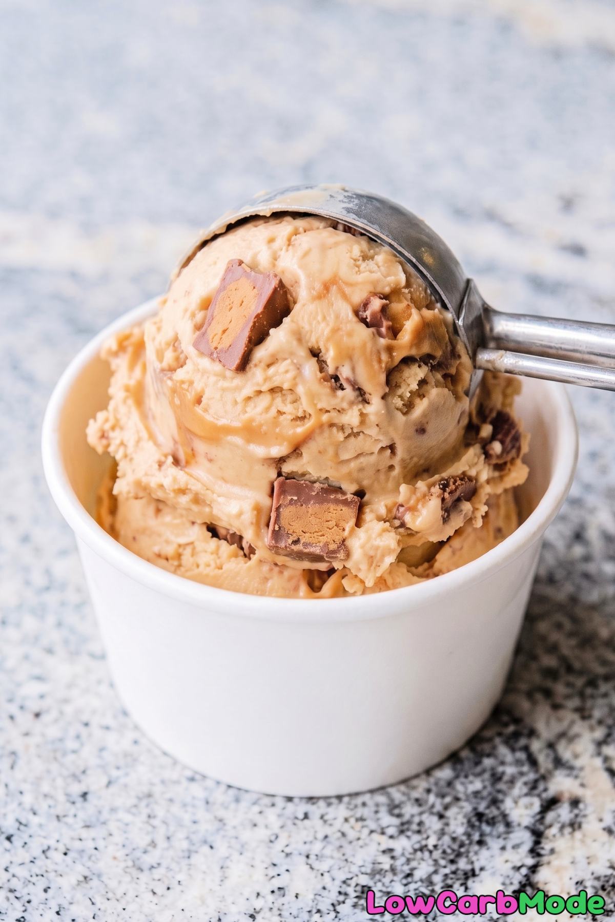 Rich keto peanut butter cup ice cream