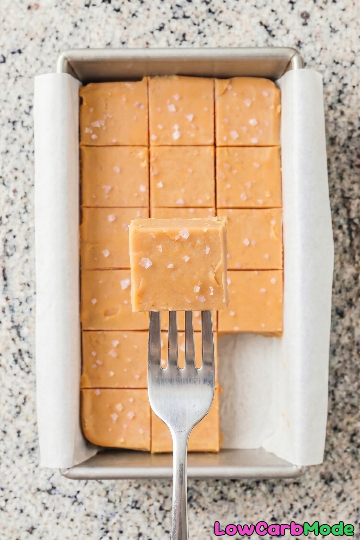 Easy keto peanut butter fudge on a plate