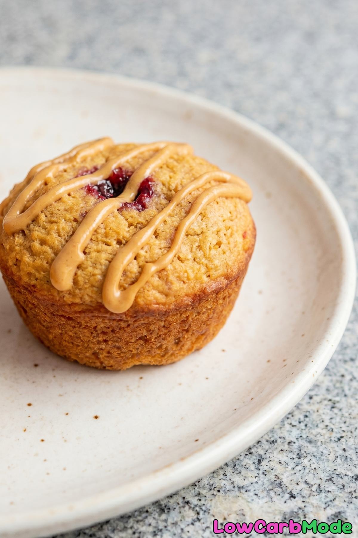 Wholesome keto PB&J stuffed muffins