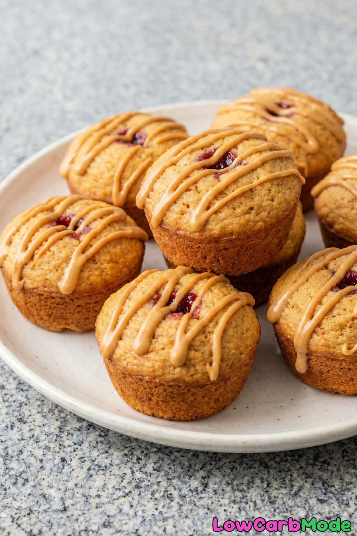 Tender keto muffins with PB&J filling