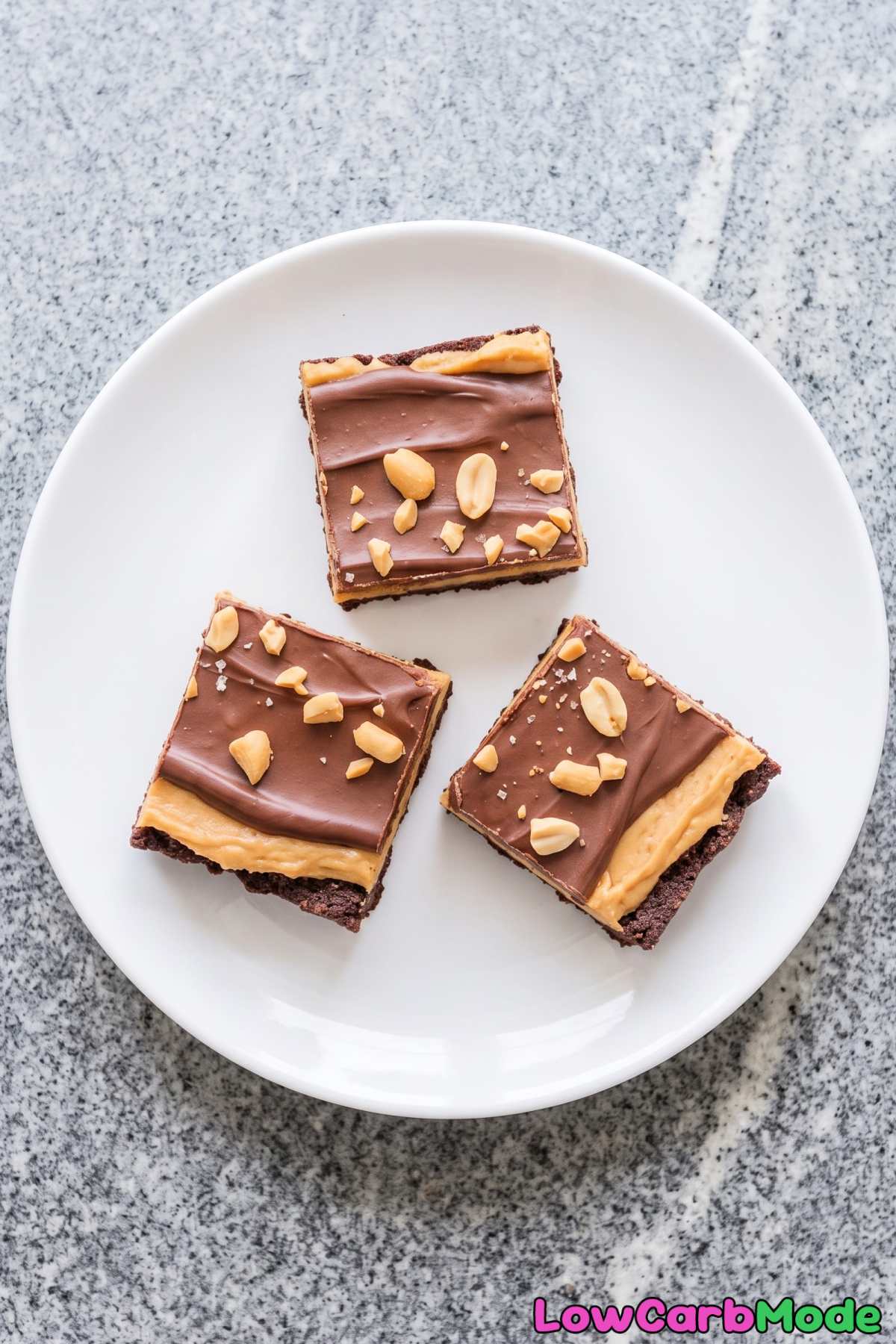 Layered keto peanut butter pie bars