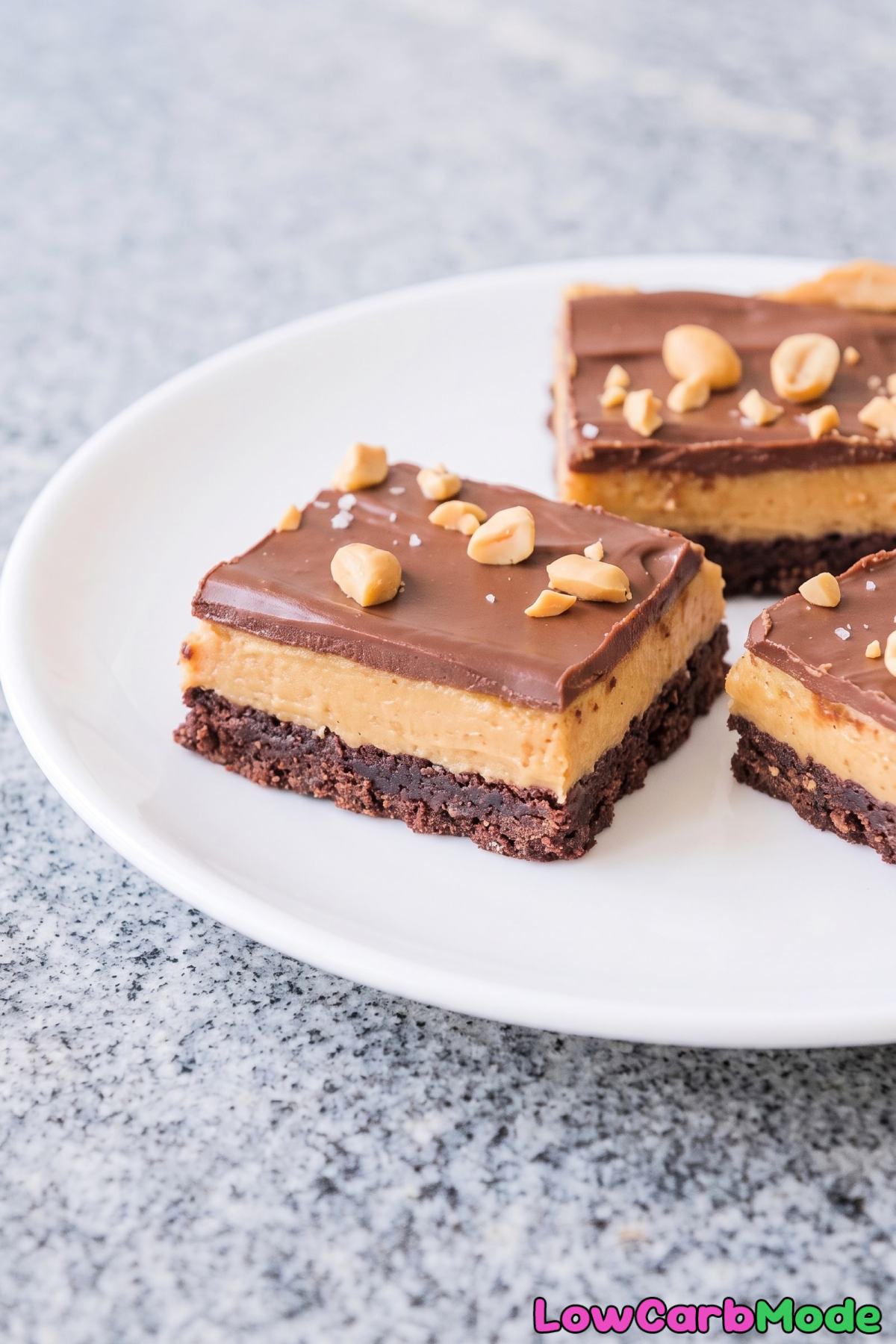 Rich keto peanut butter pie bars