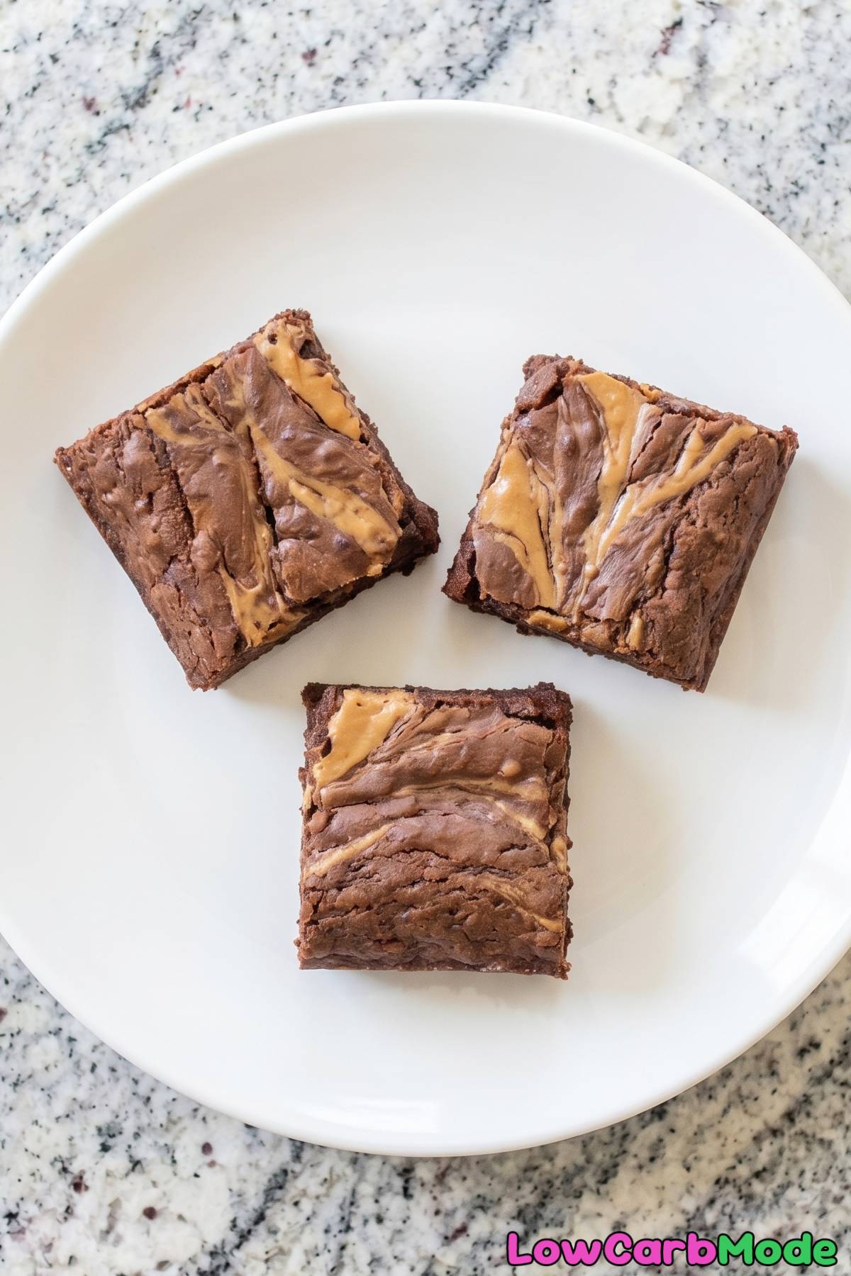 Moist keto peanut butter swirl brownies
