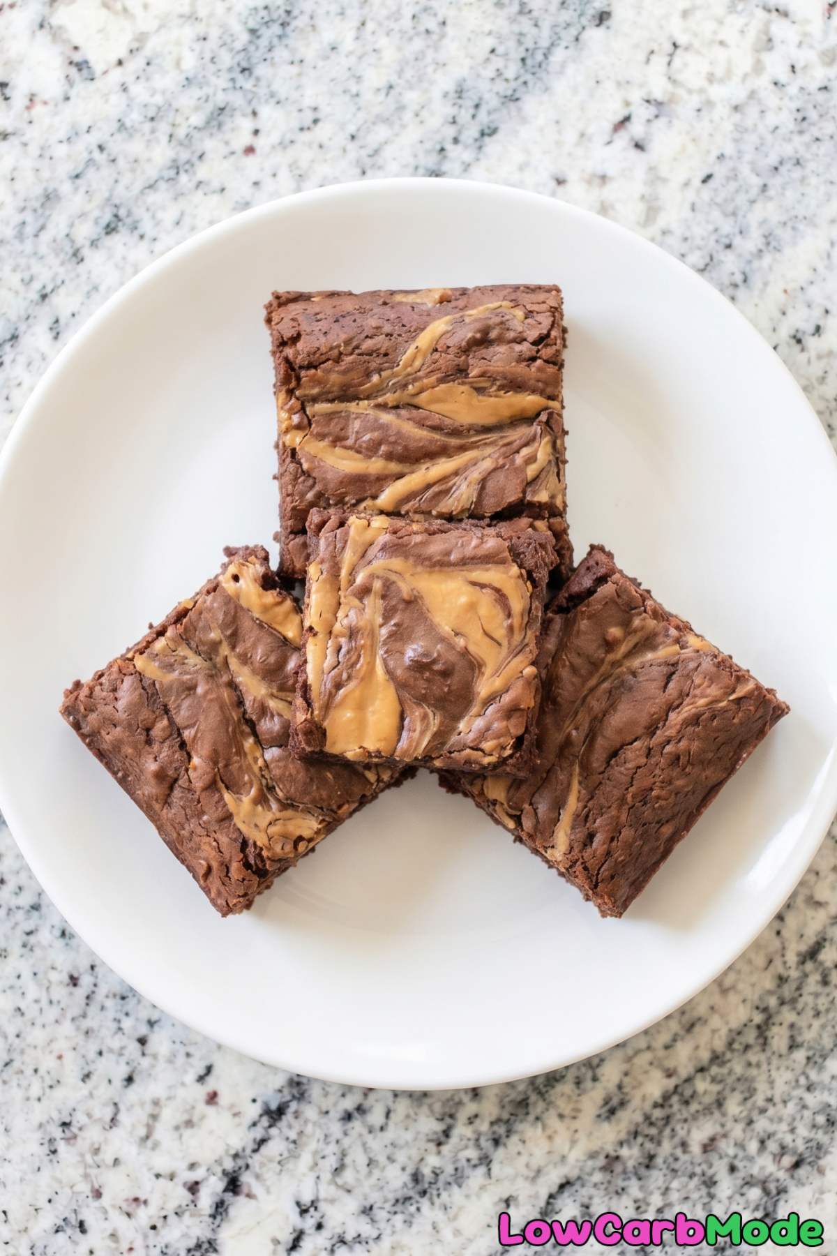 Fudgy keto peanut butter swirl brownies