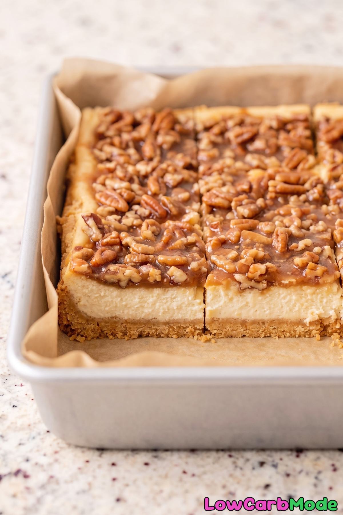 Homemade low carb pecan pie bars