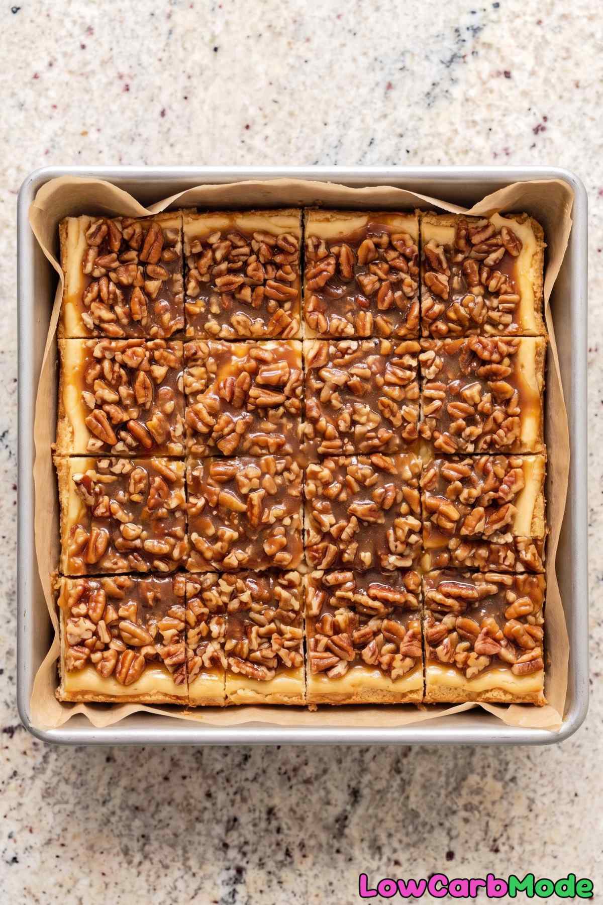 Scrumptious keto pecan pie bars