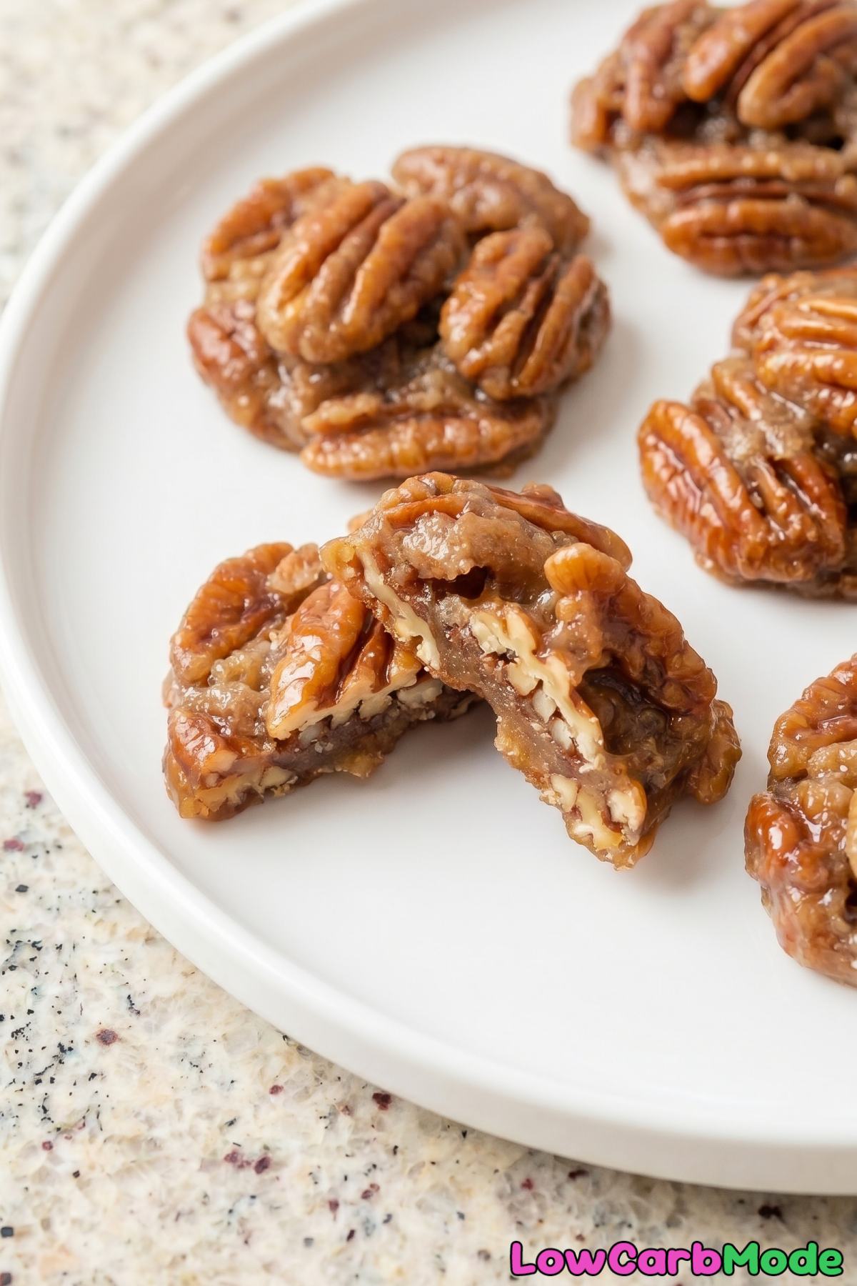 Sweet crispy keto pecan pralines
