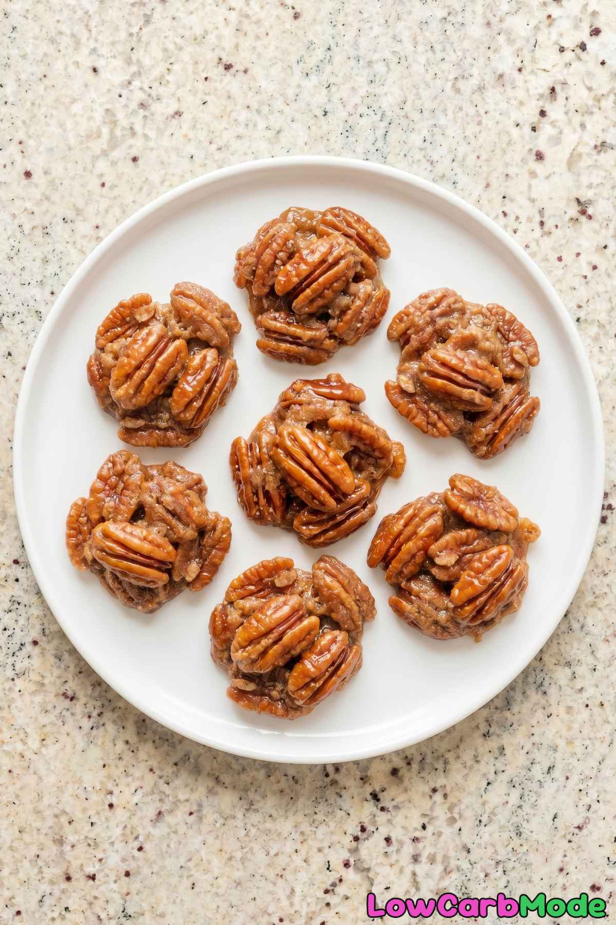 Golden low carb pecan pralines