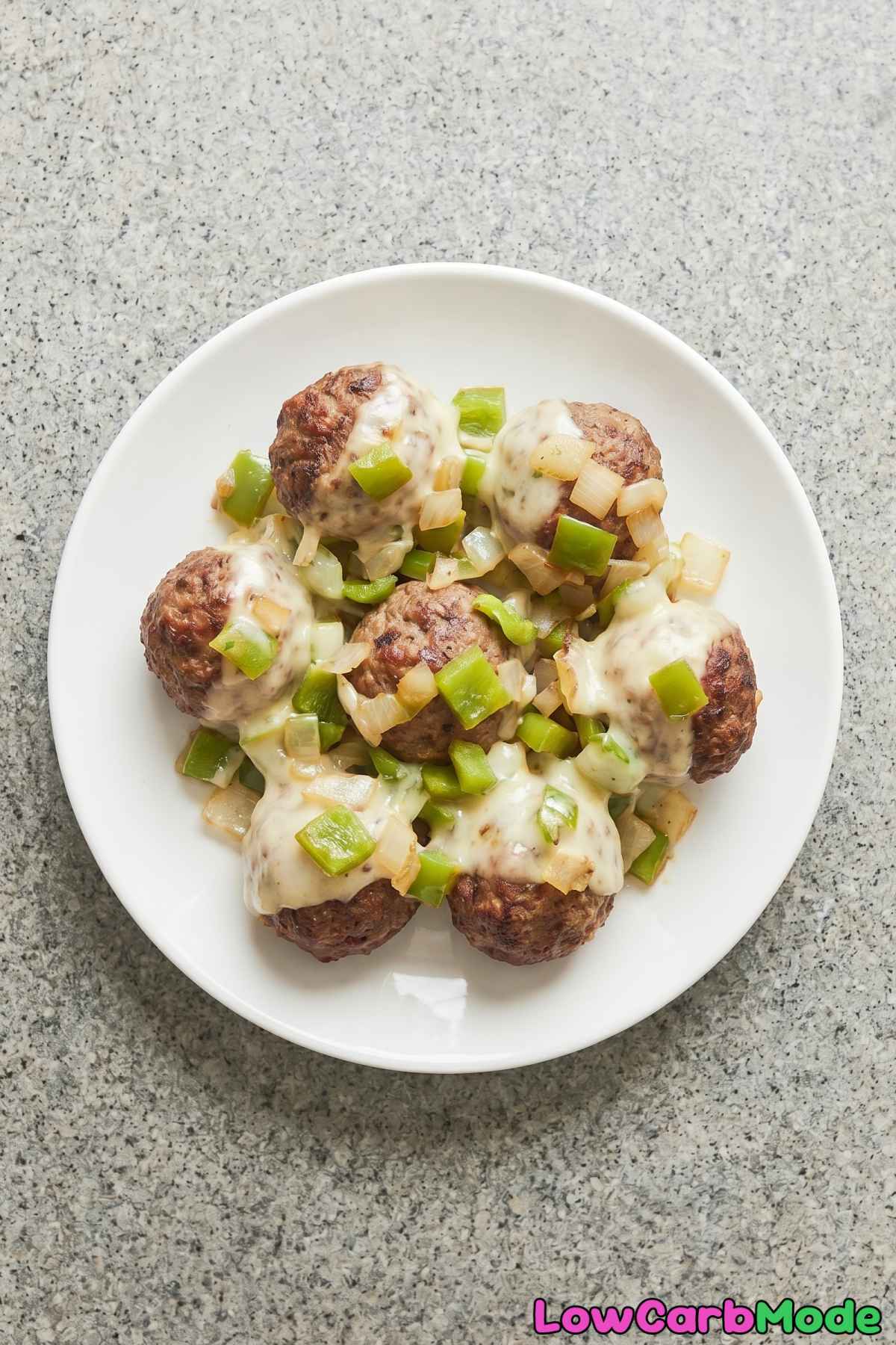 hearty philly cheesesteak keto meatballs