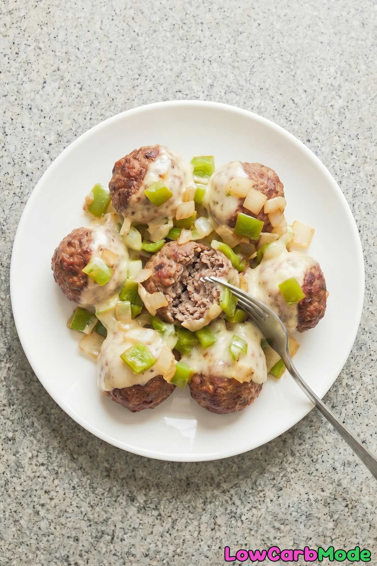 juicy keto philly cheesesteak meatballs