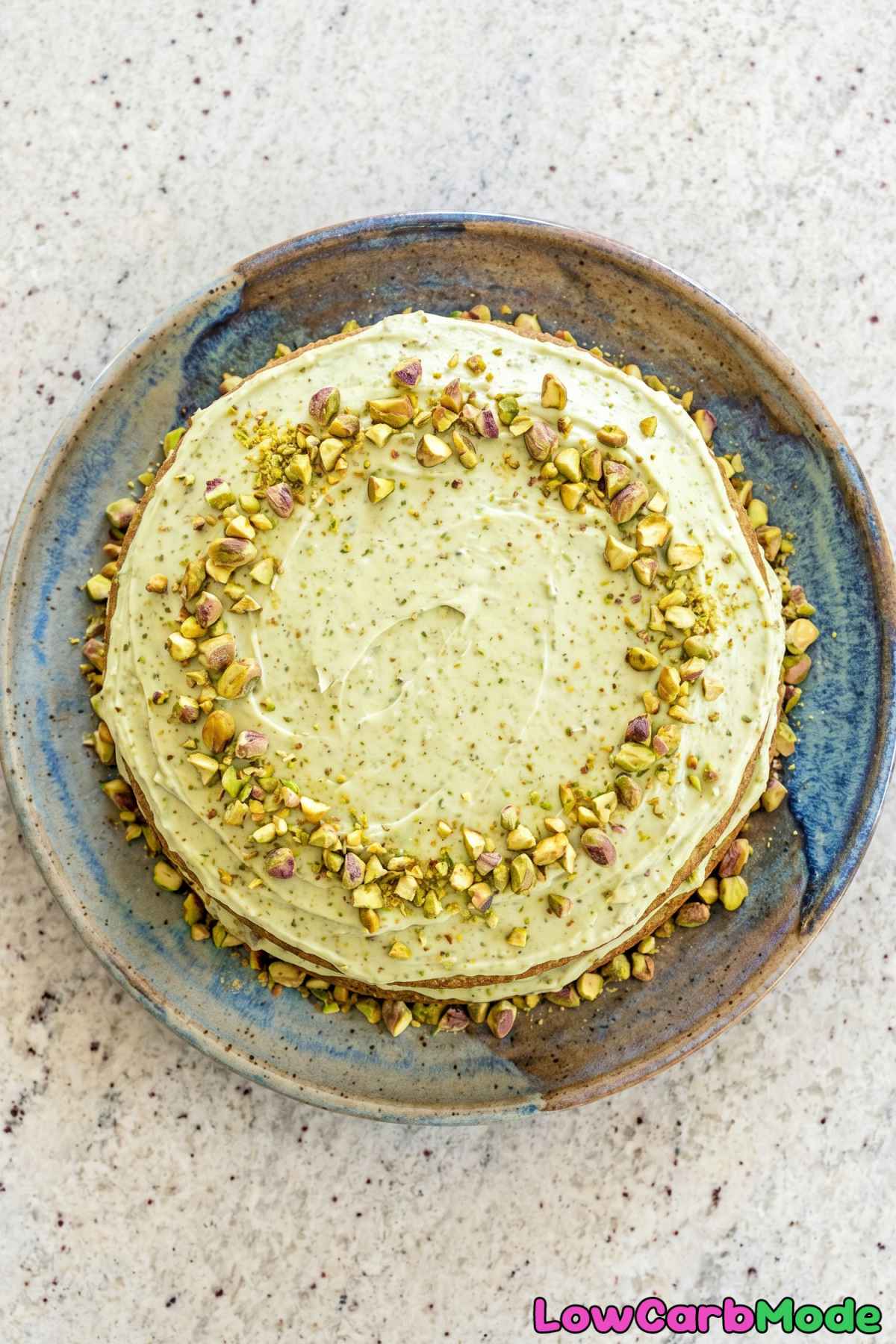 Irresistible keto pistachio cream cake