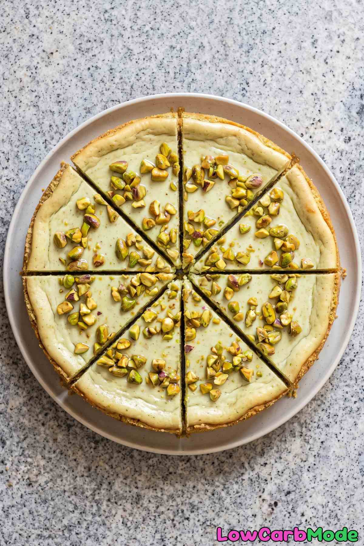 Pistachio rose cheesecake dessert