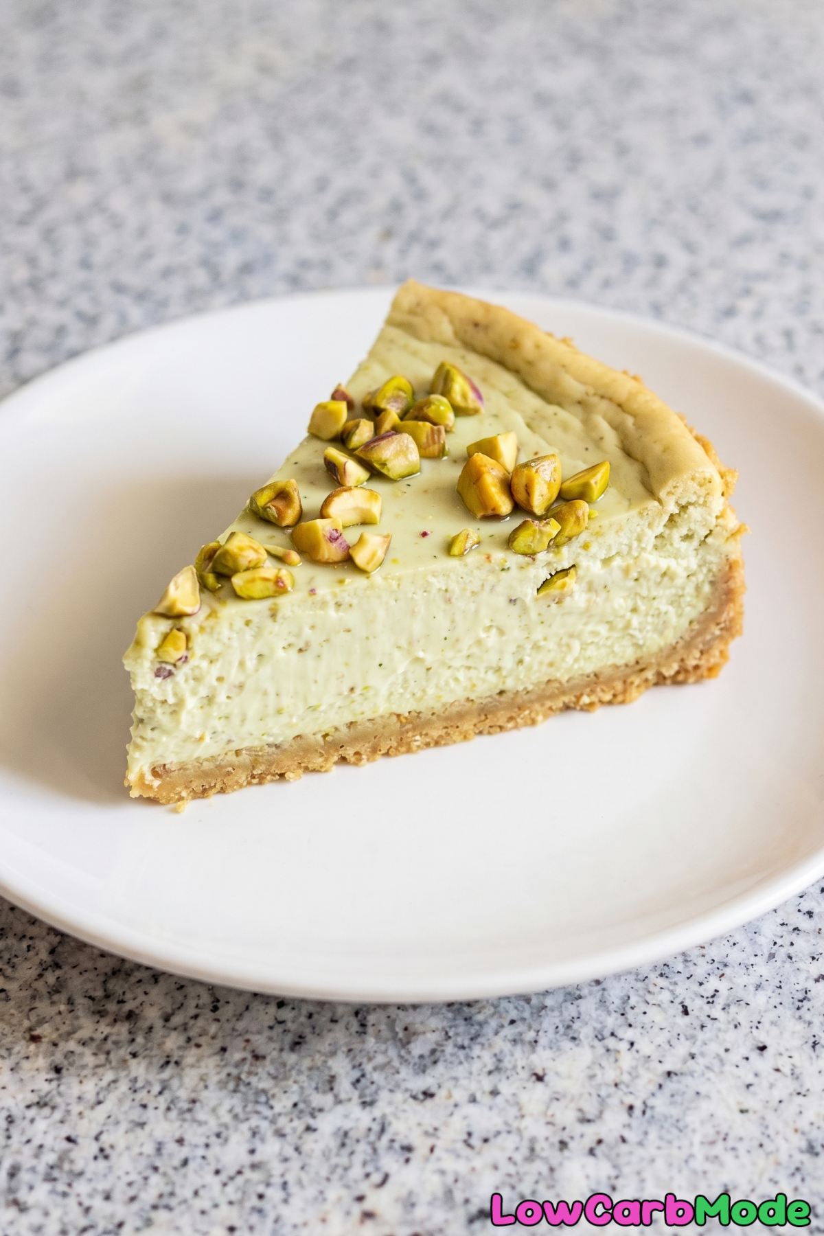 Keto cheesecake with rose topping